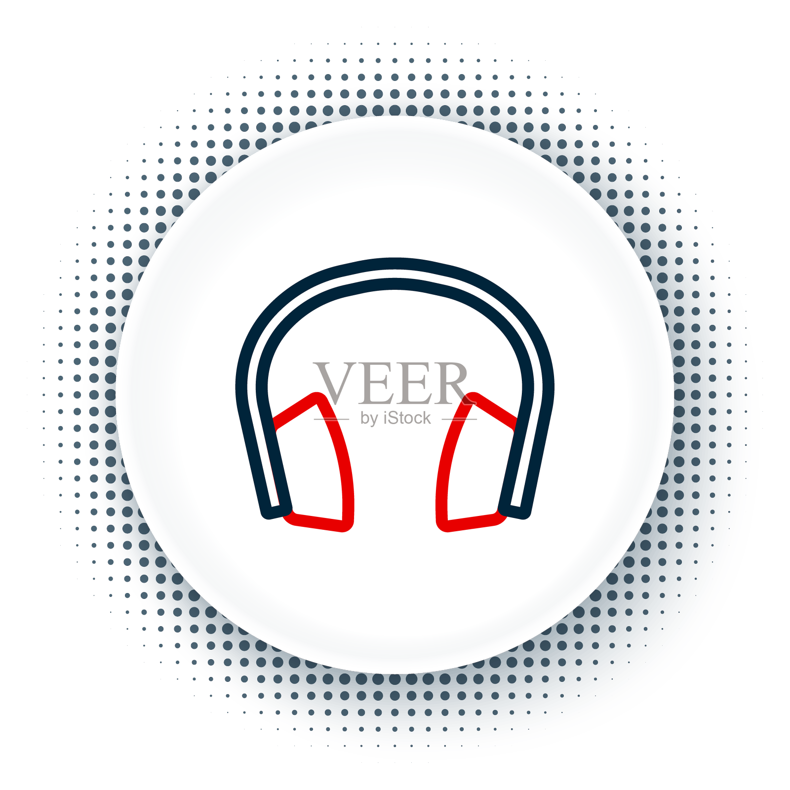 线路噪声消除耳机图标隔离设计元素图片