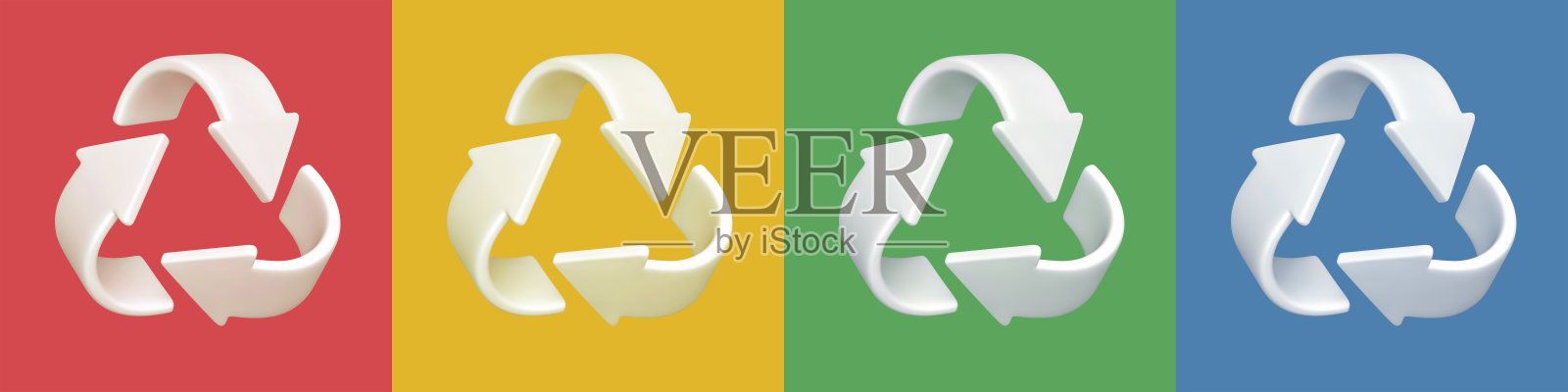 回收和分类收集废物。一套回收图标照片摄影图片