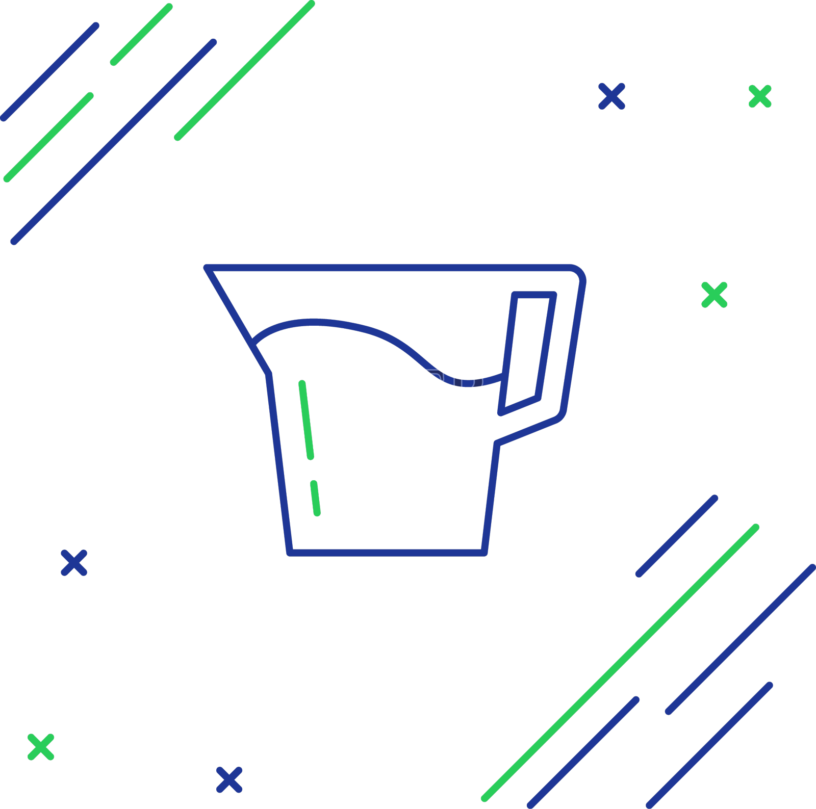 线水壶玻璃与水的图标隔离在白色设计元素图片