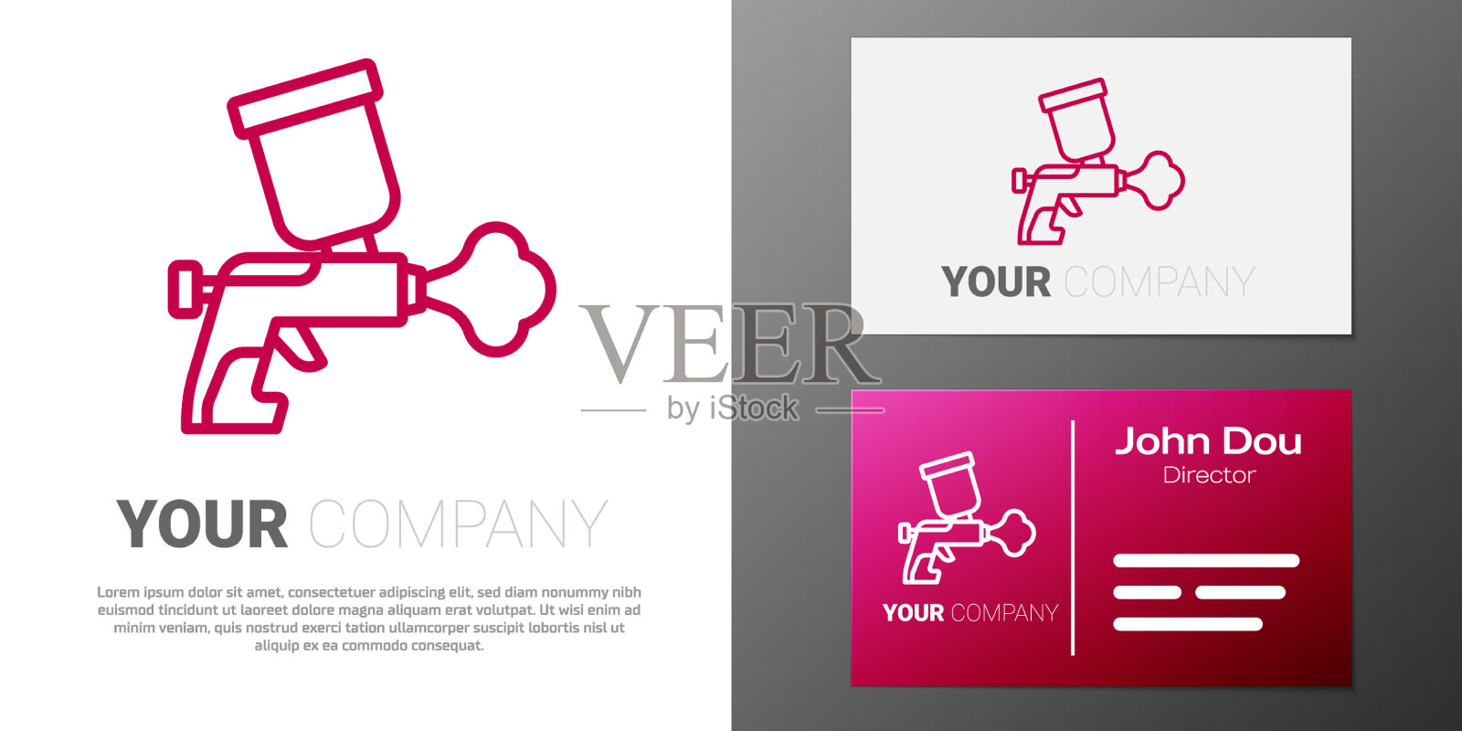 标识线喷漆喷枪图标隔离上插画图片素材