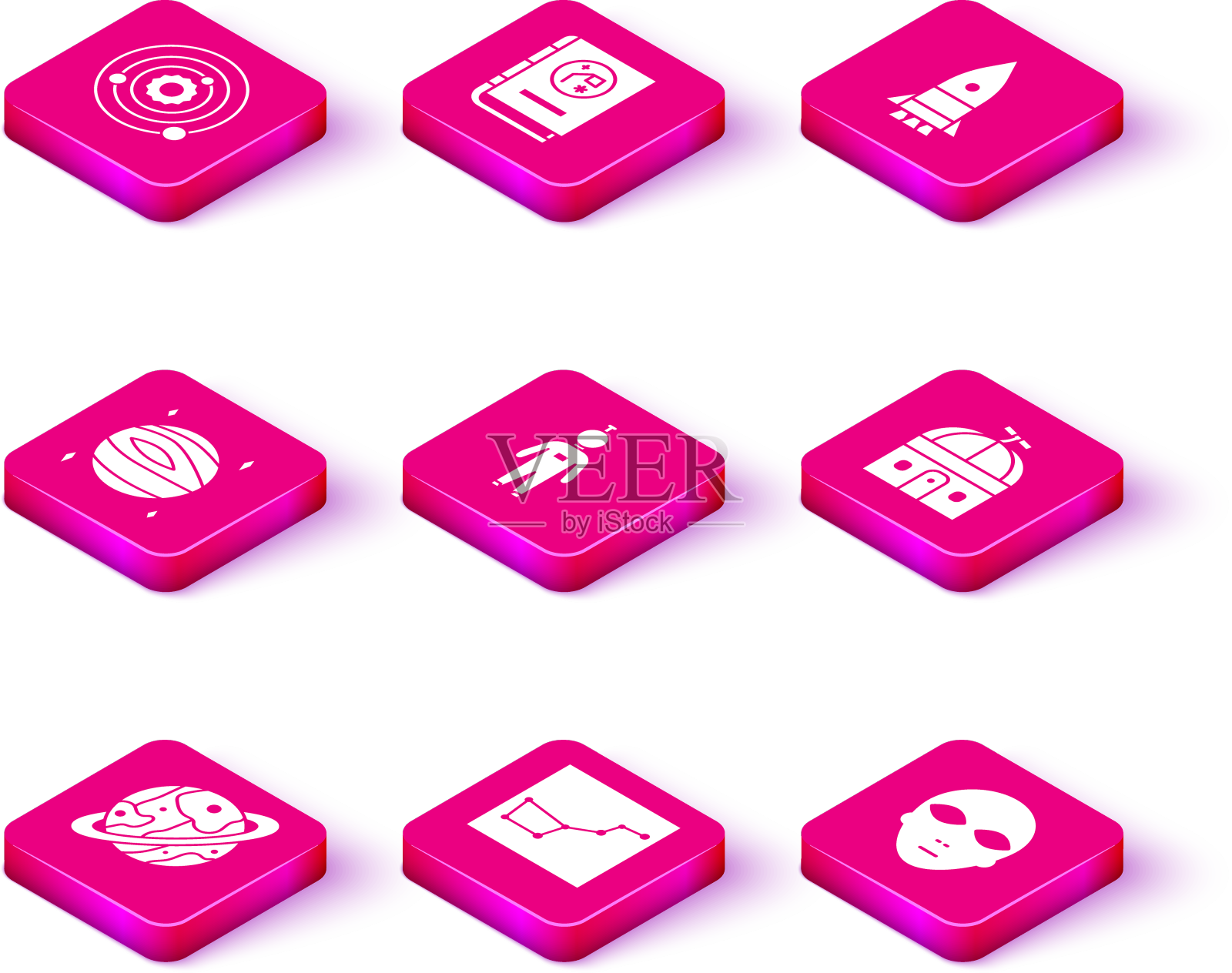 设置行星土星大熊星座金星设计元素图片