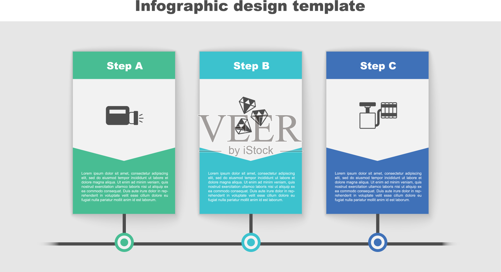 设置手电筒宝石和处理雷管设计元素图片
