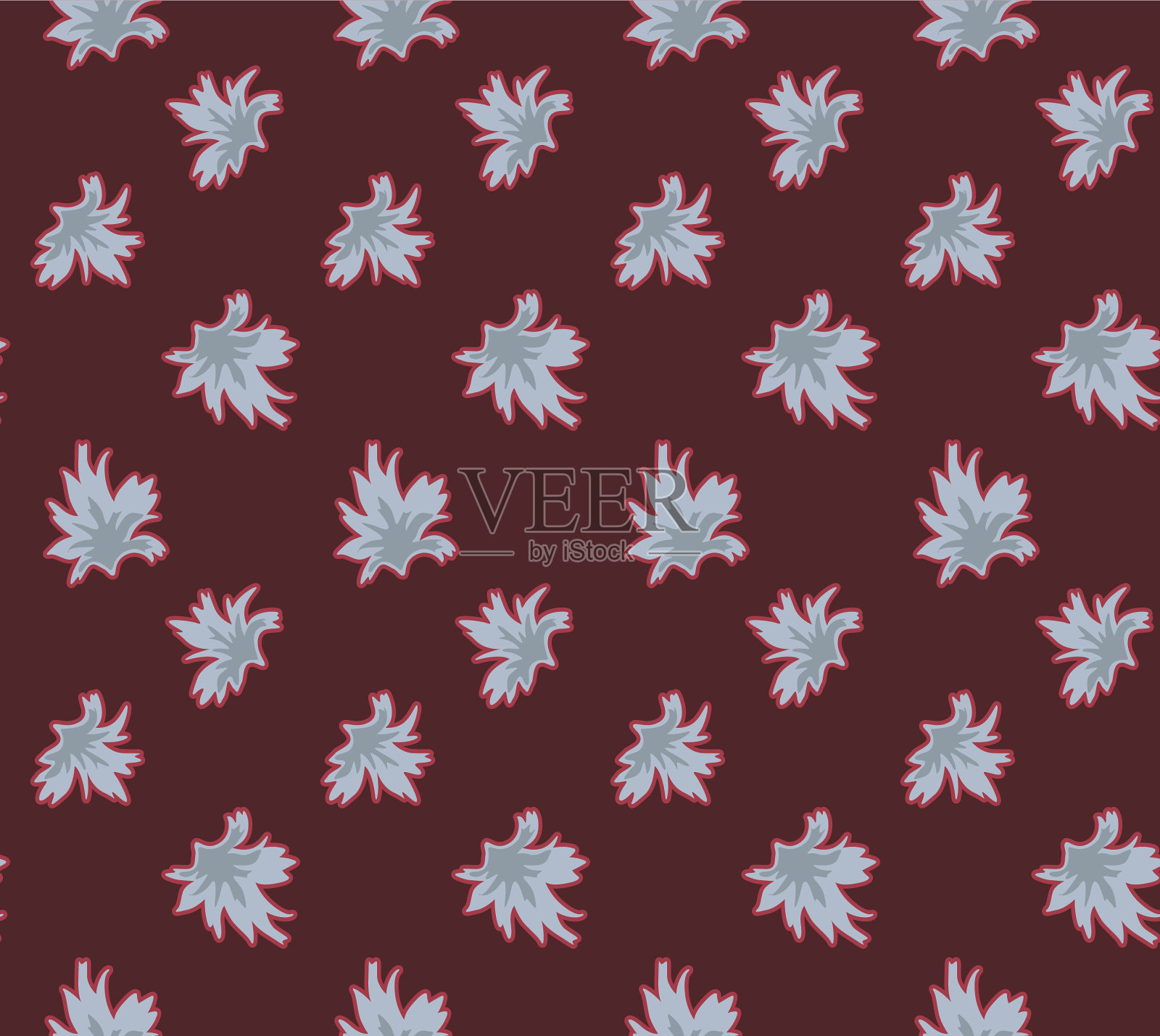 日本蓬松的花矢量无缝图案插画图片素材