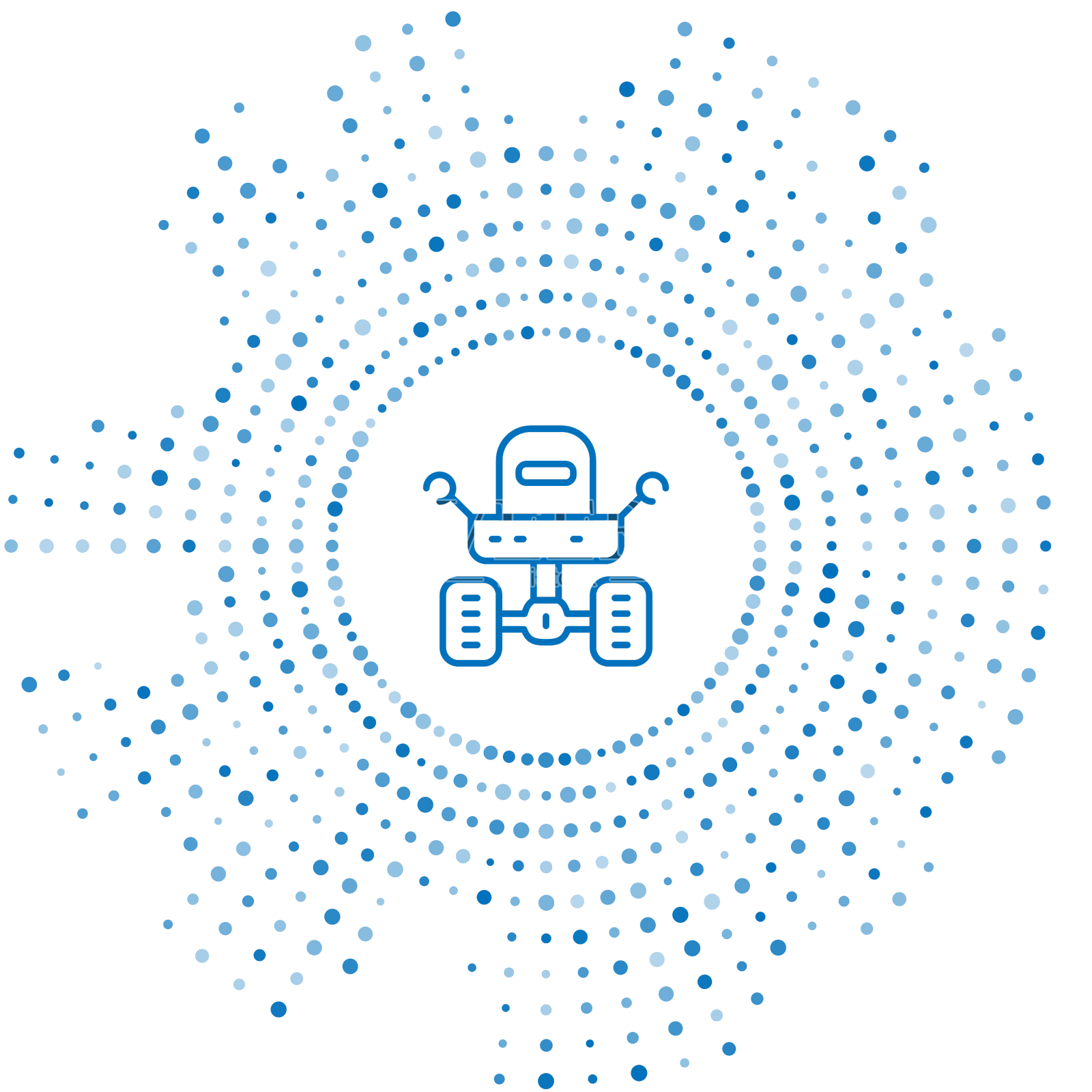 蓝线火星探测器图标孤立在白色设计元素图片
