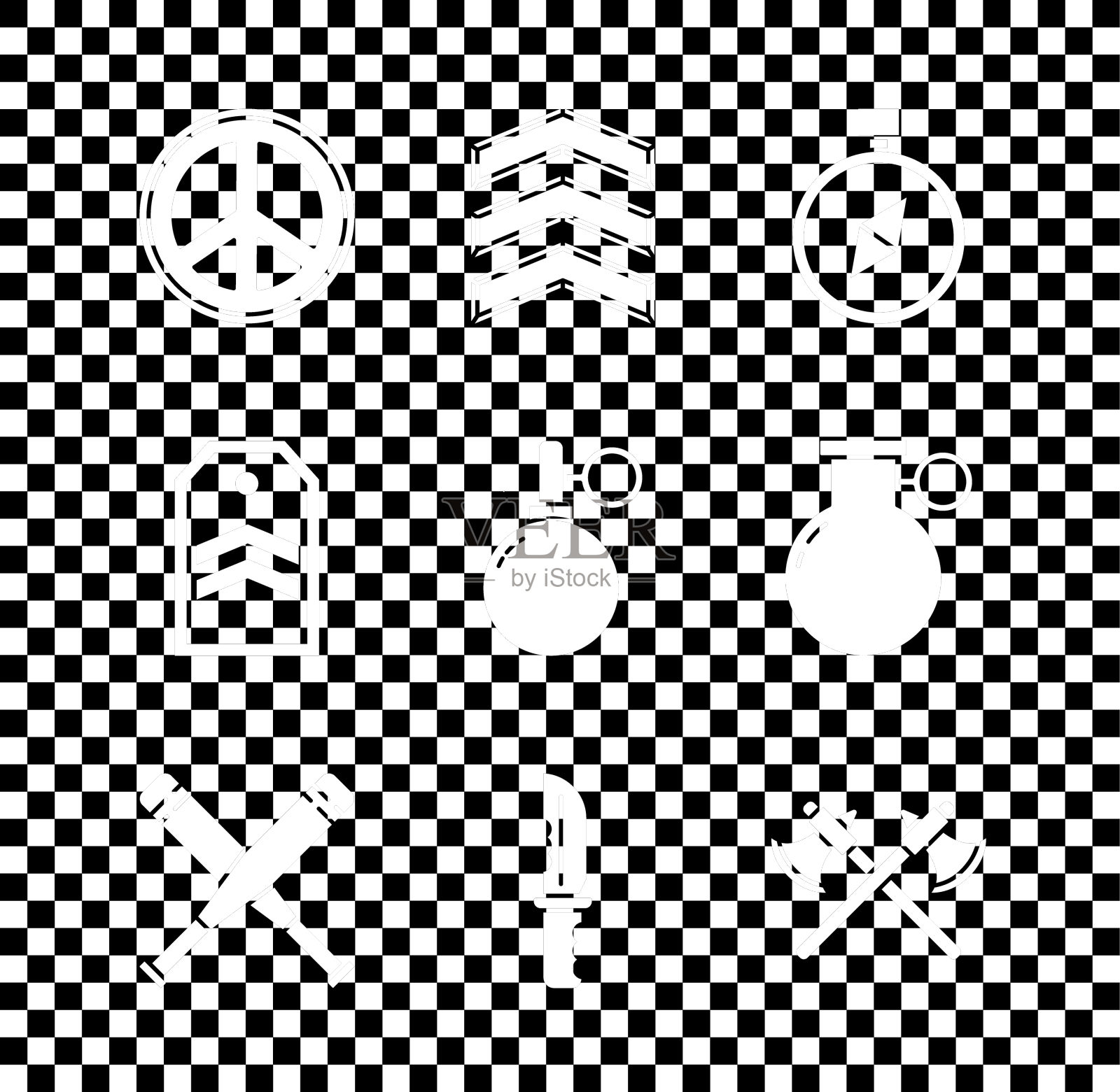 设置和平军衔指南针越过棒球设计元素图片