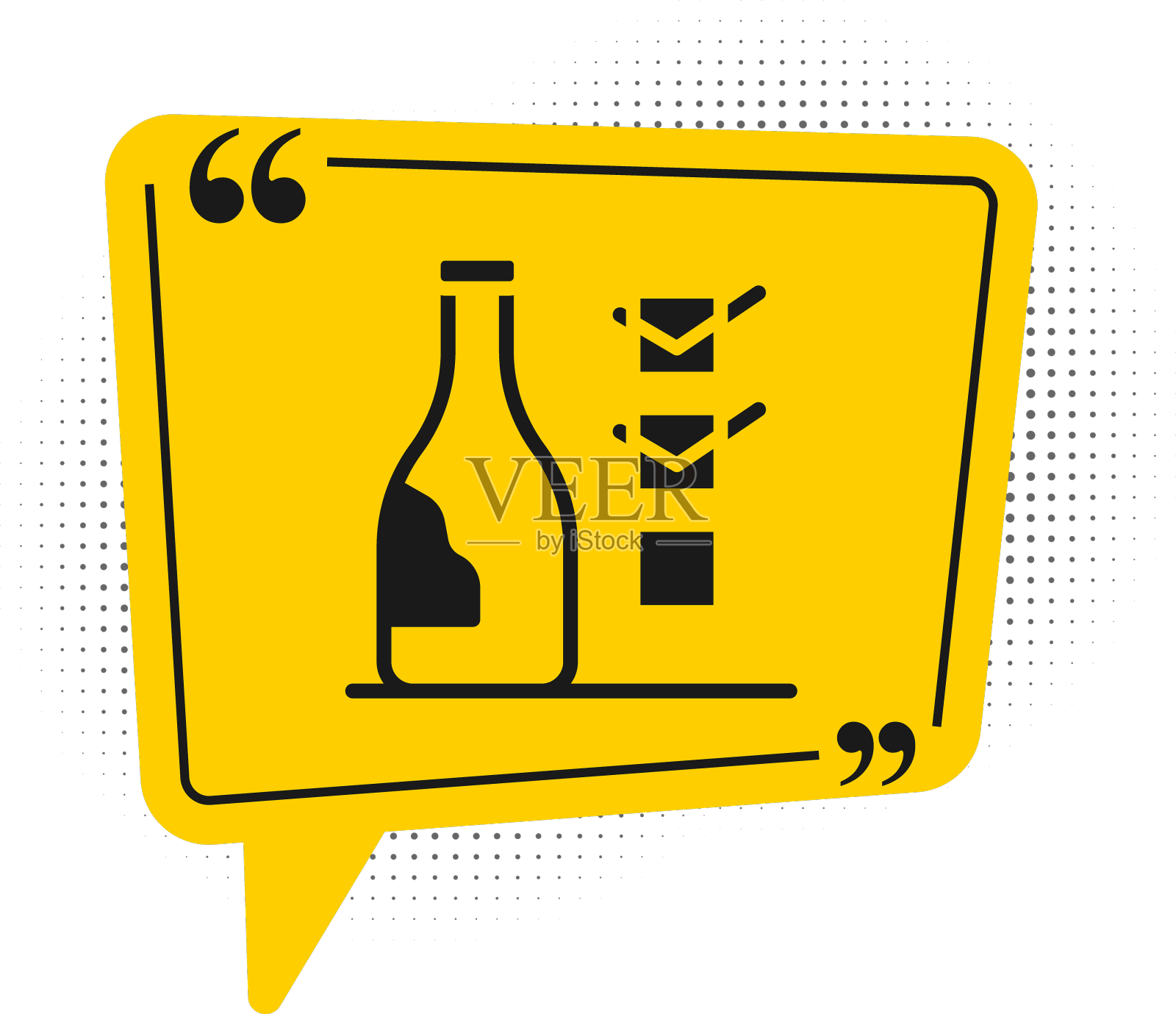 黑色的酒瓶图标孤立在白色上设计元素图片