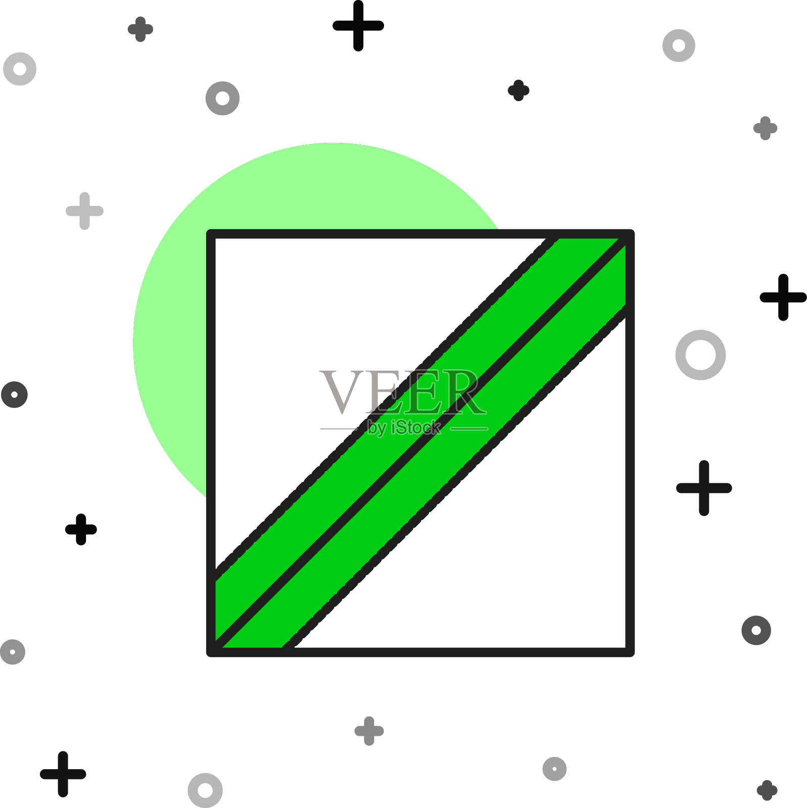 填充轮廓纺织面料图标孤立设计元素图片