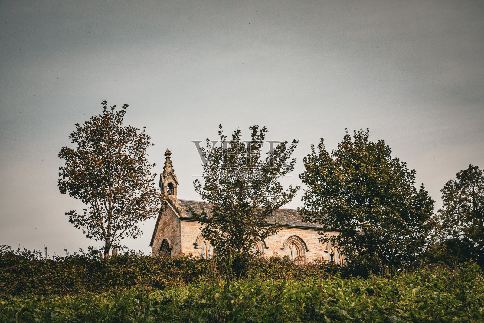 苏格兰的教堂和墓地照片摄影图片