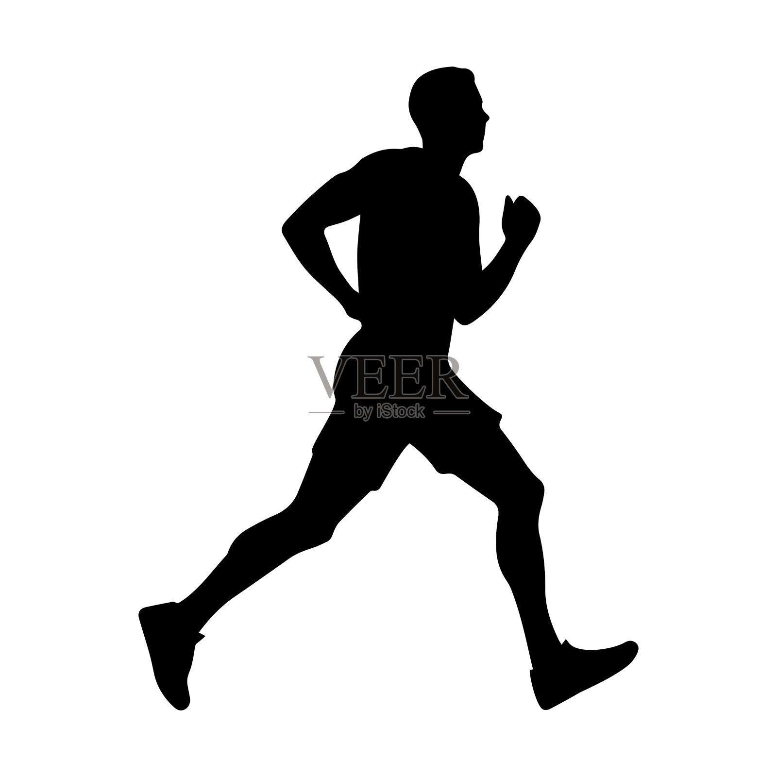 一个跑步者的轮廓图标插画图片素材