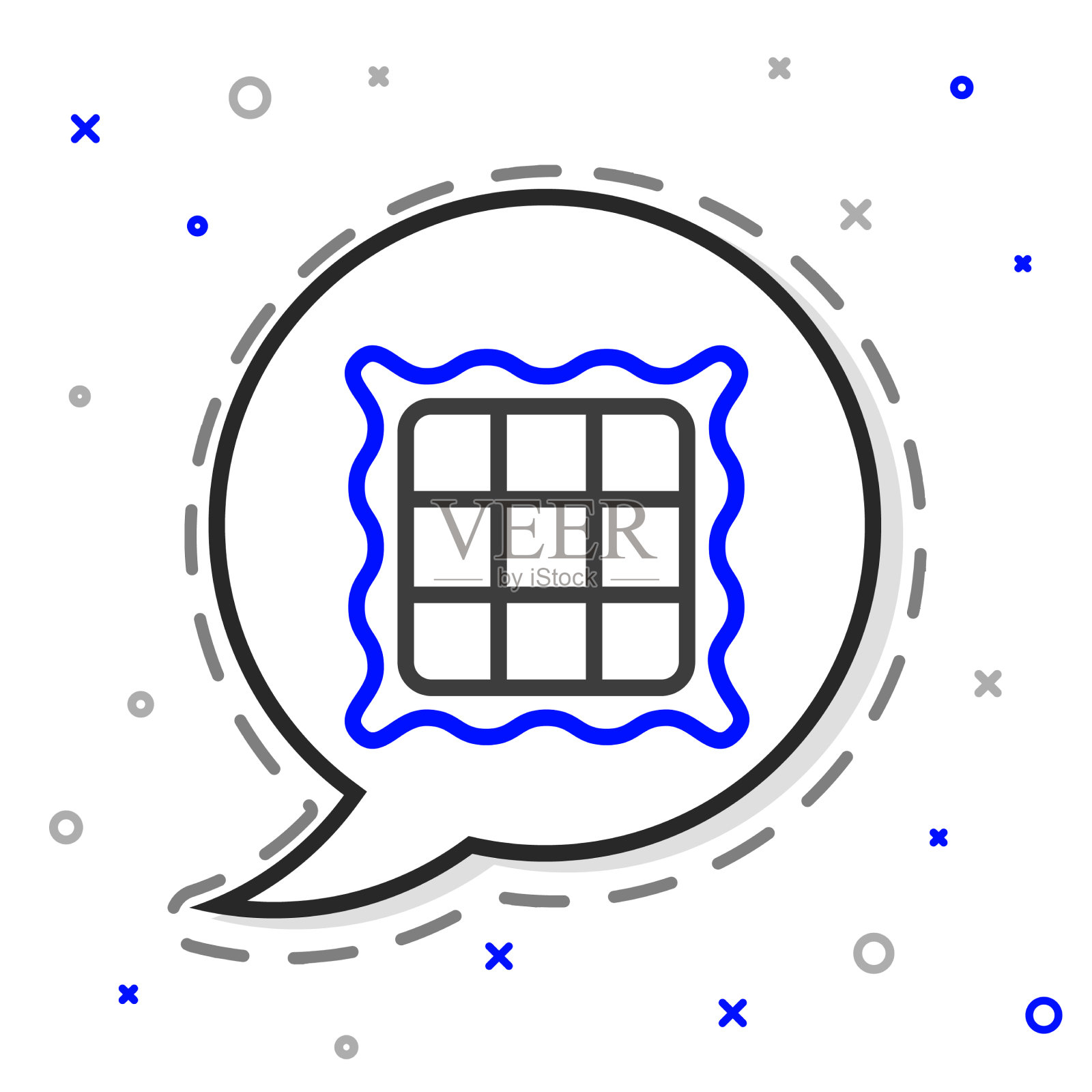 线格餐巾图标隔离在白色插画图片素材