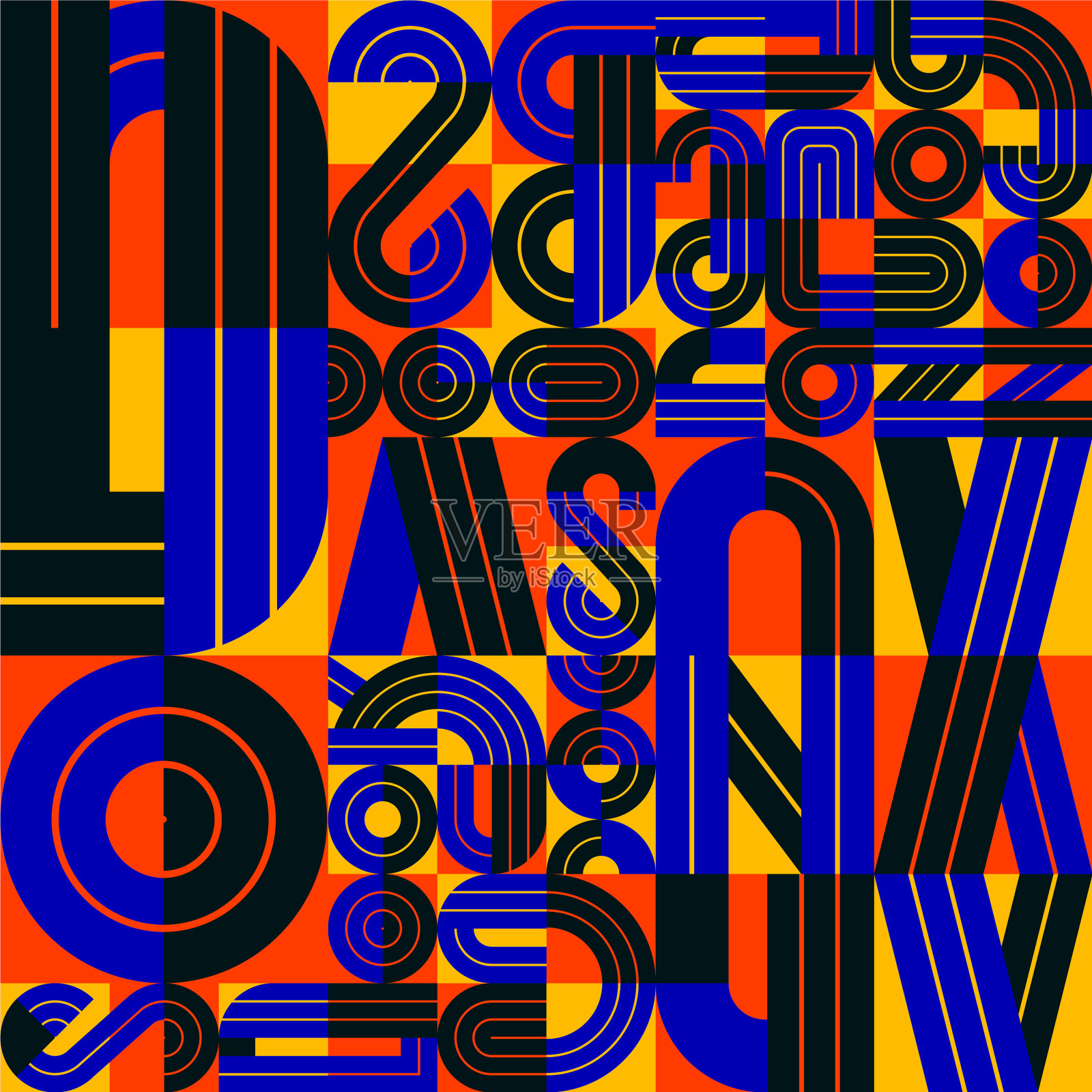 无缝图案与几何元素流行插画图片素材