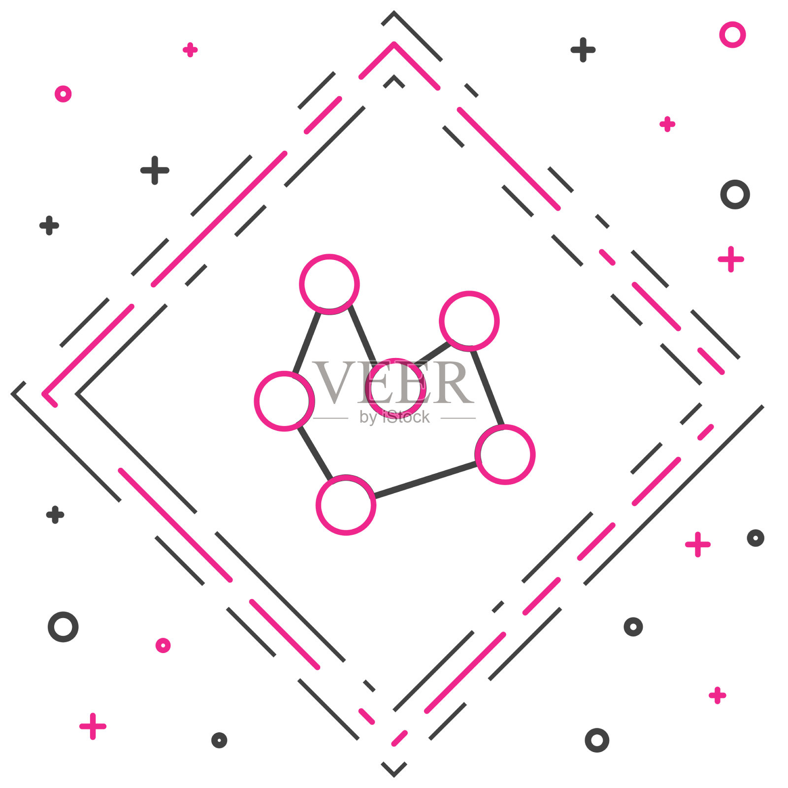 线化学配方图标隔离在白色插画图片素材