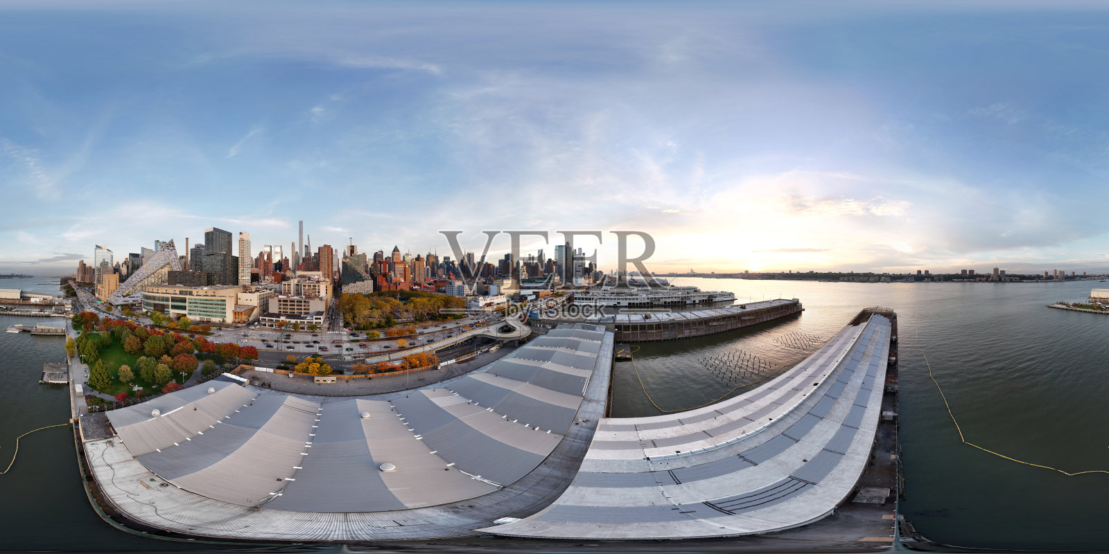 空中360等方照片切尔西码头纽约2023照片摄影图片