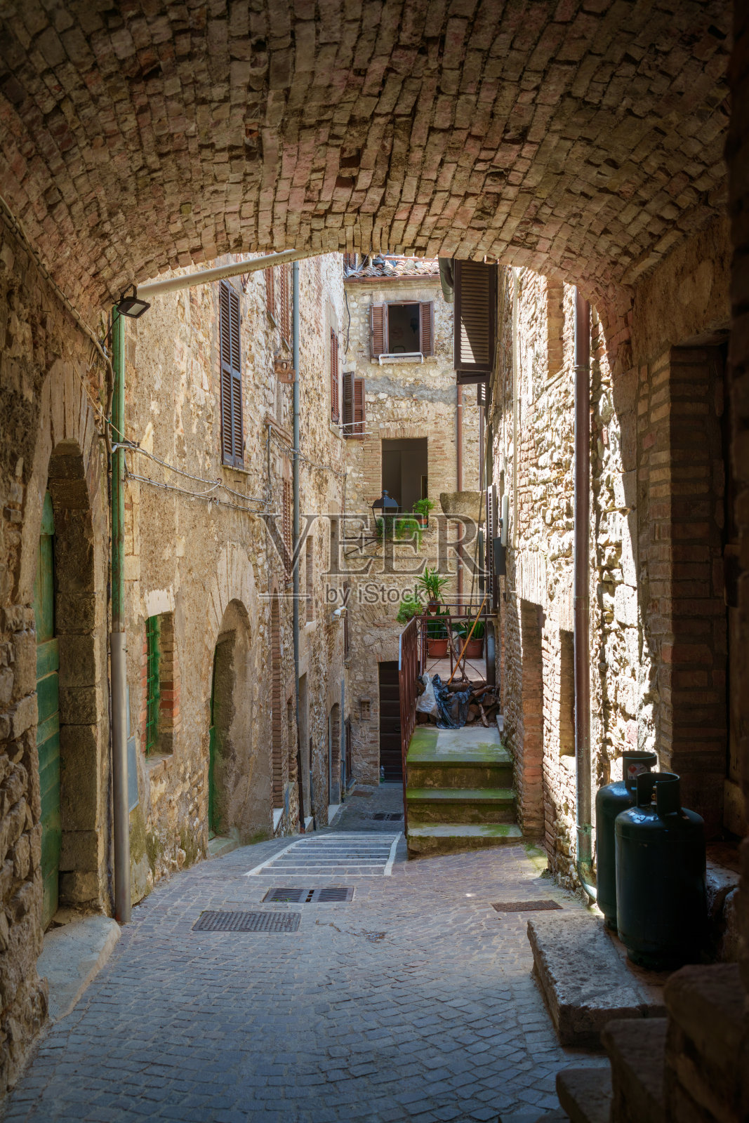 蒙特奇奥，翁布里亚省特尔尼省的老城照片摄影图片