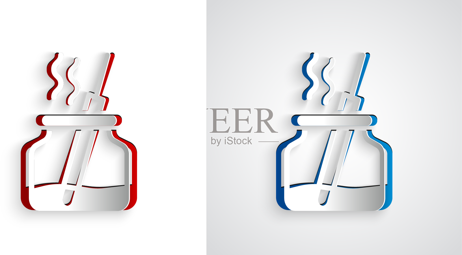 剪纸香气扩散图标隔离在灰色设计元素图片