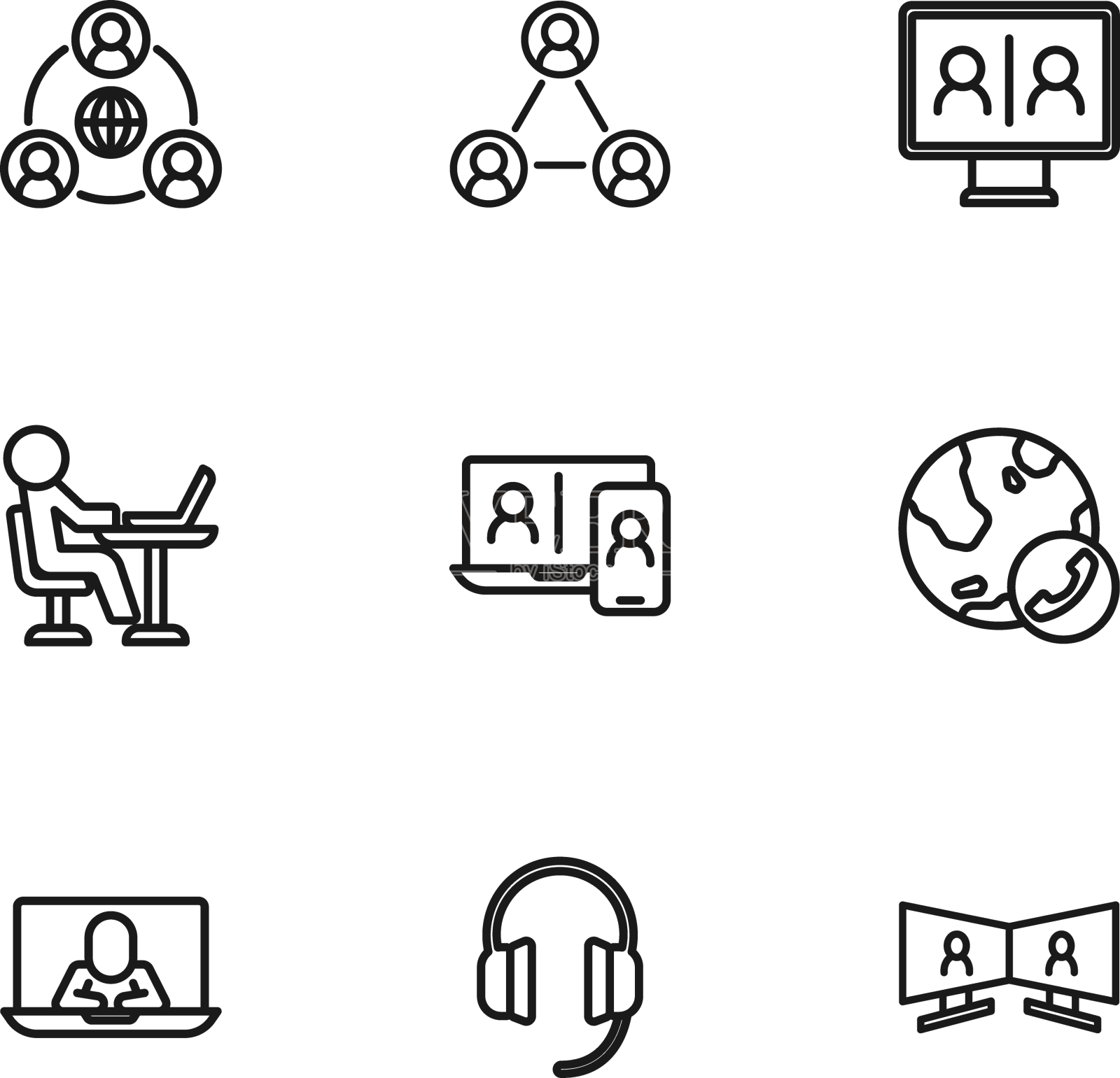 设置线路耳机视频聊天会议设计元素图片