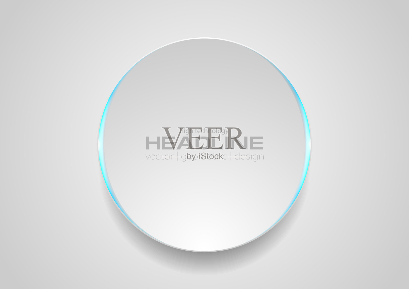 灰圈配蓝光抽象技术插画图片素材