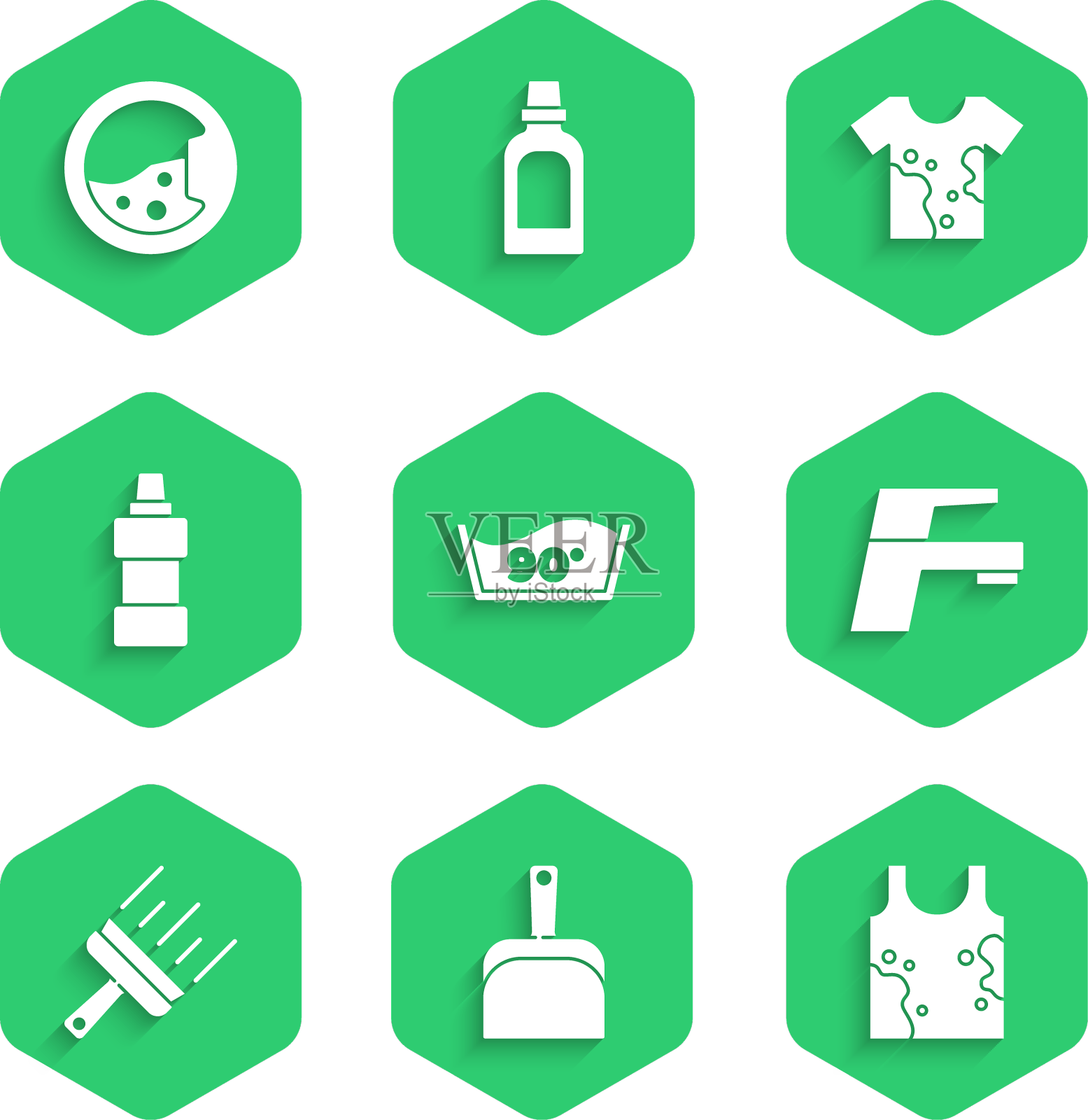 设定洗涤温度的簸箕洗脏t恤水设计元素图片