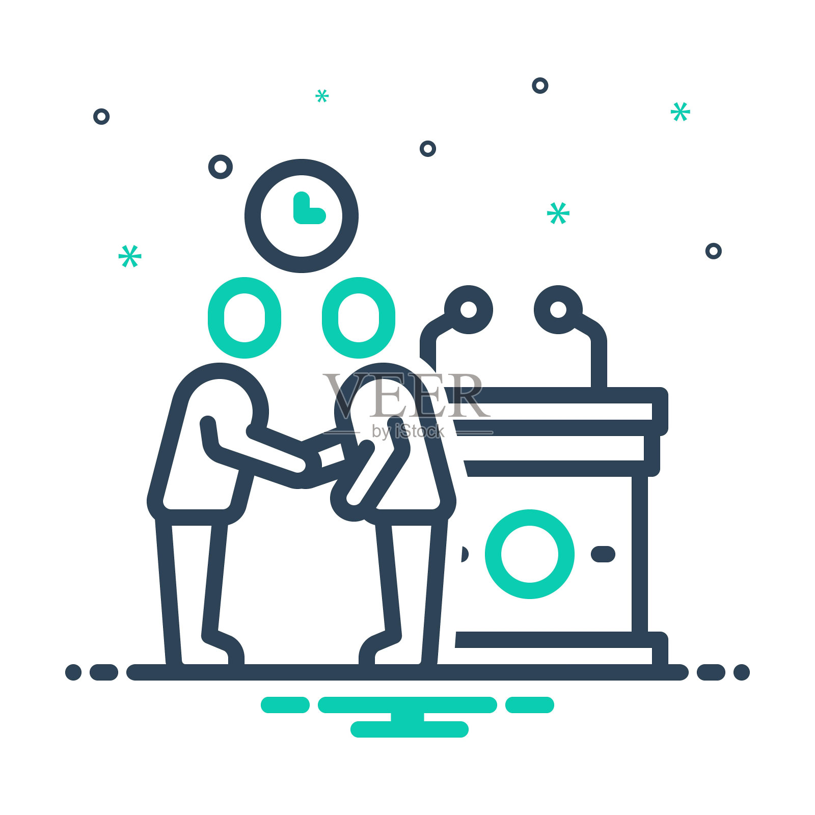 握手插画图片素材