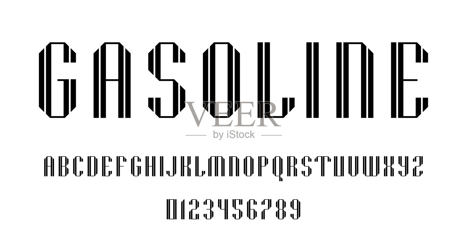 一套字母表、字体、字母和数字插画图片素材