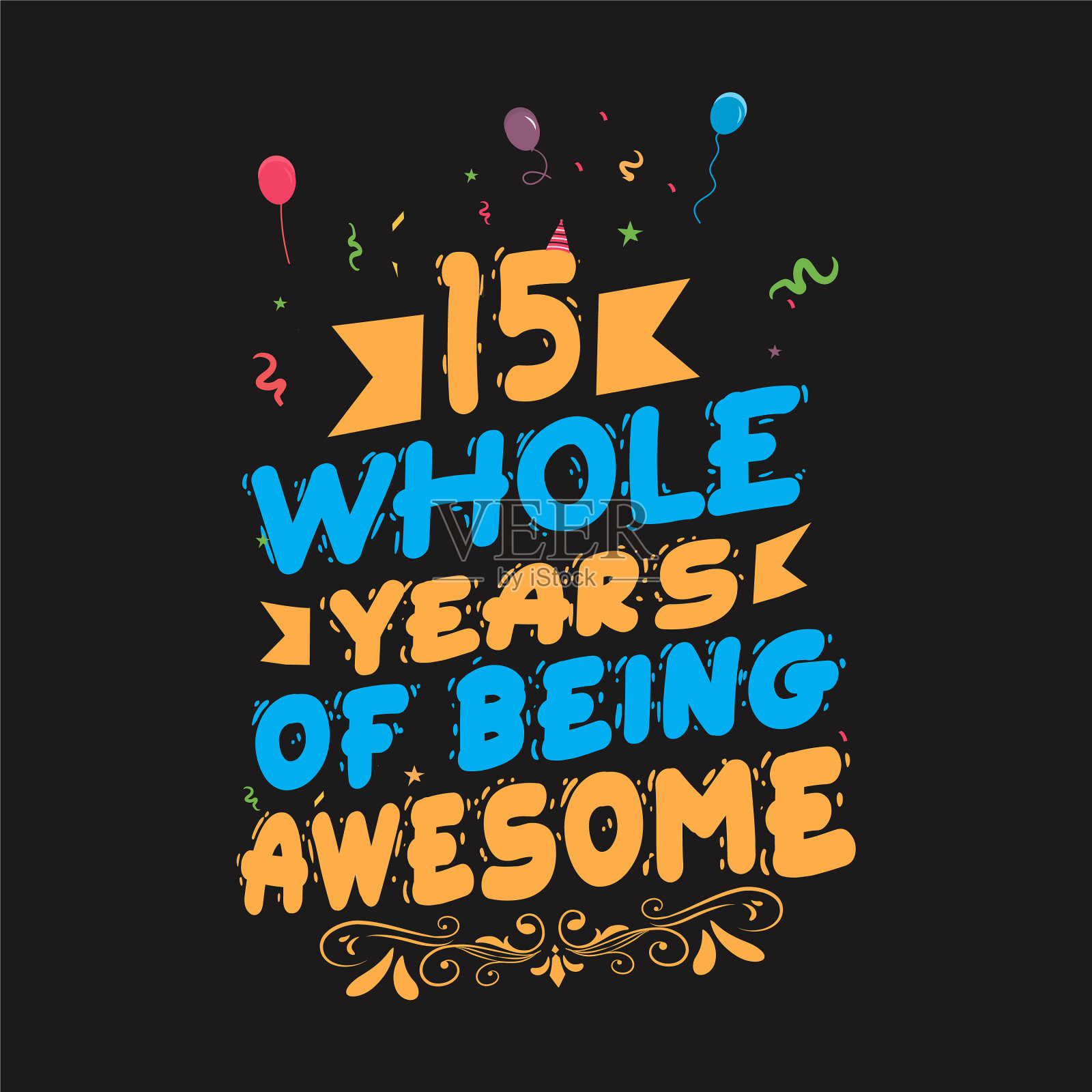 15岁生日设计插画图片素材