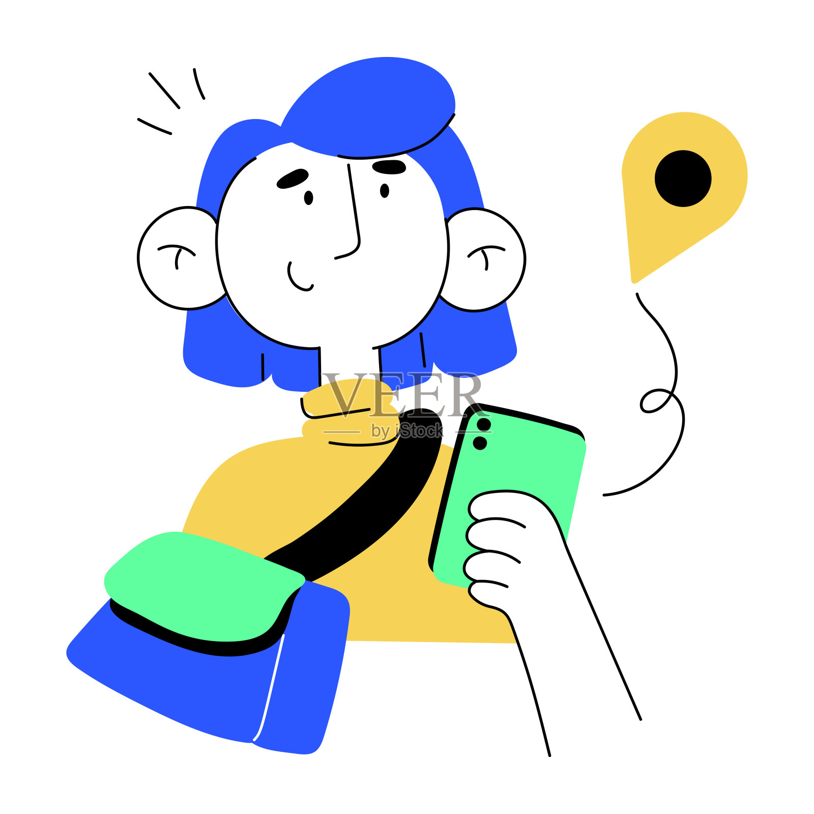 移动导航插画图片素材