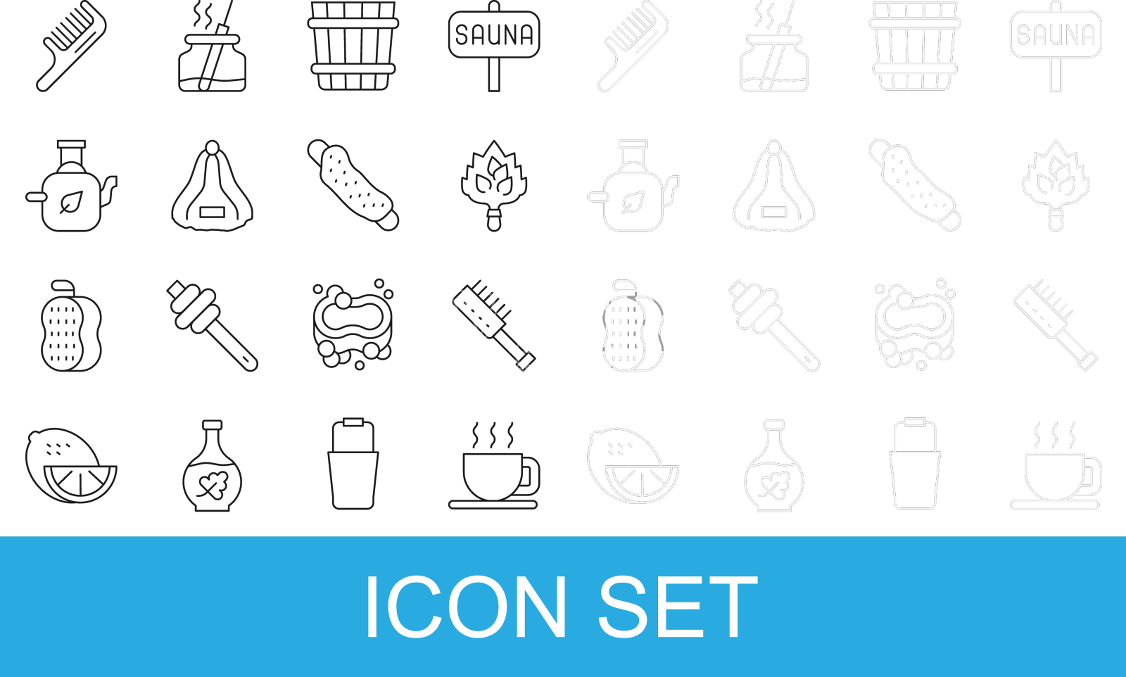 设置线杯茶桑拿刷扫把桶帽设计元素图片