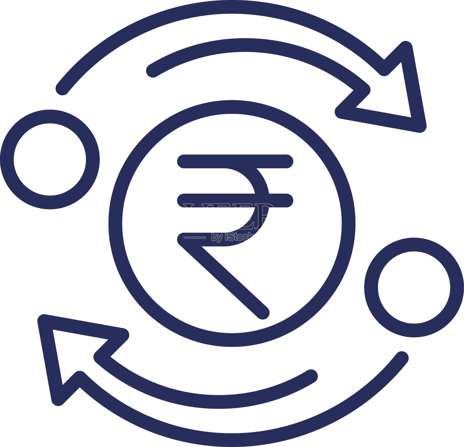 印度卢比现金回返线图标设计元素图片