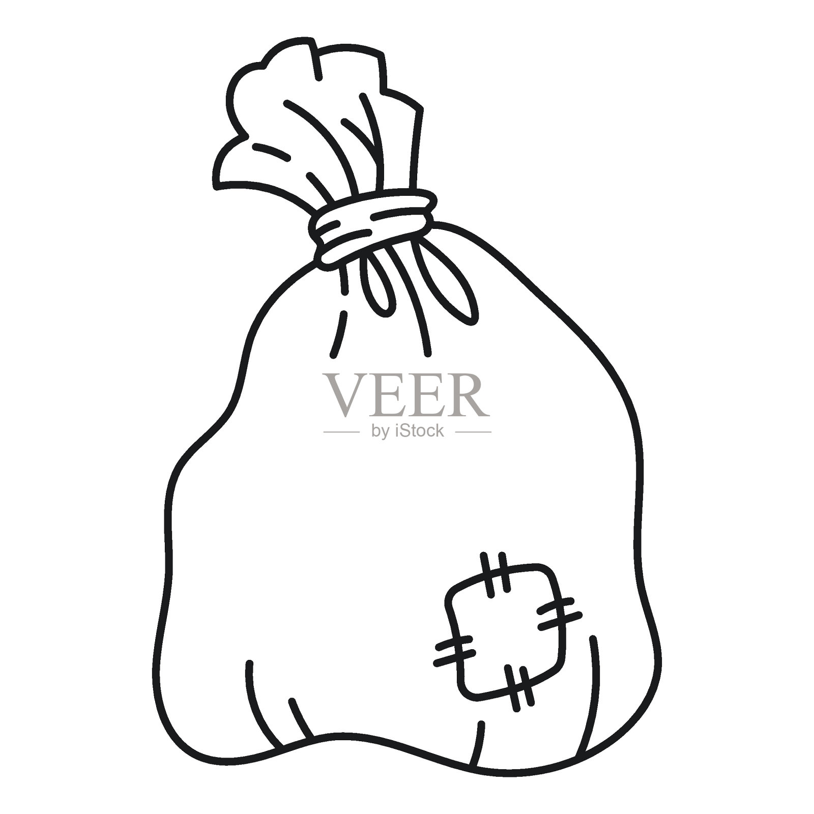 白色背景的圣诞老人礼品袋插图插画图片素材