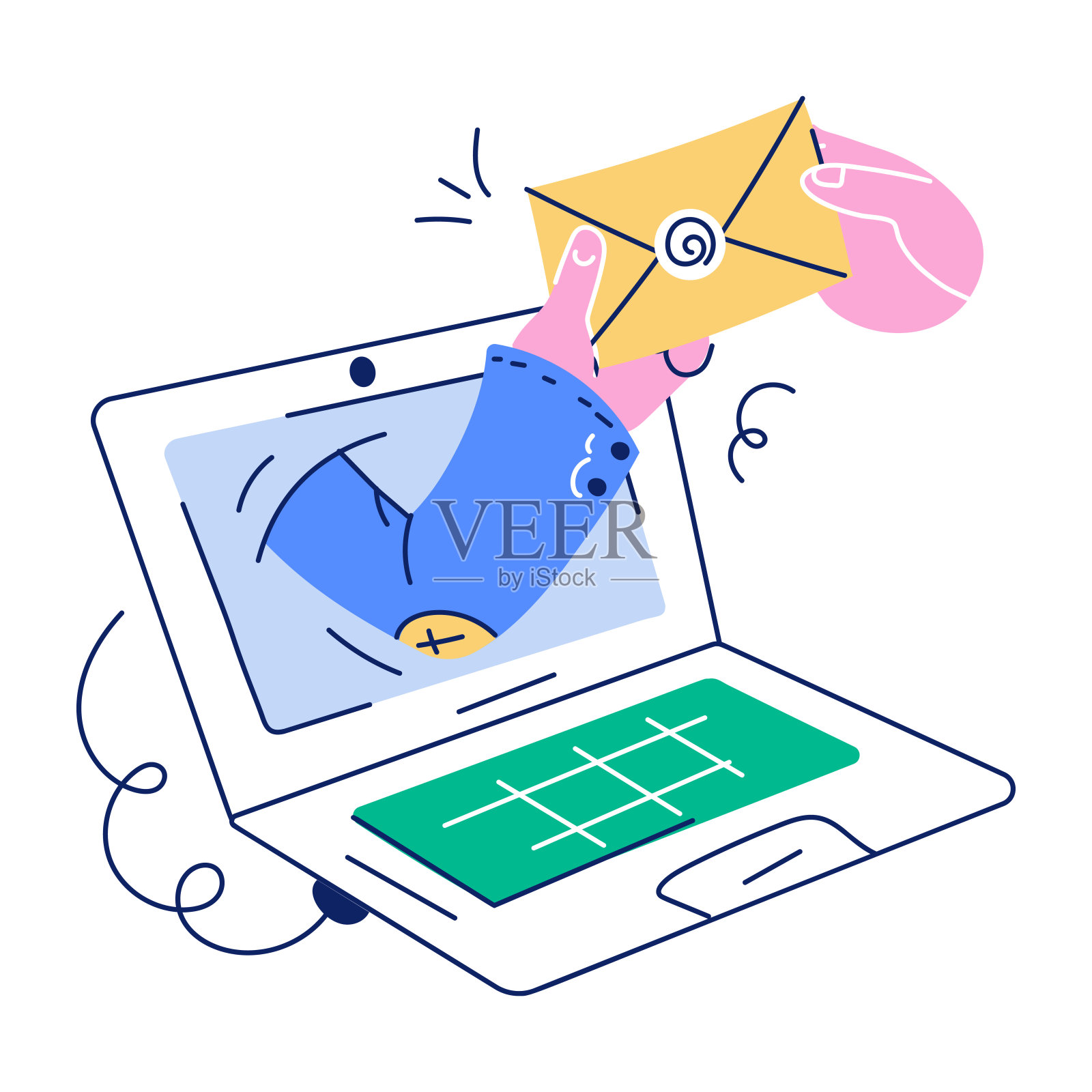 商业和媒体迷你涂鸦插图插画图片素材