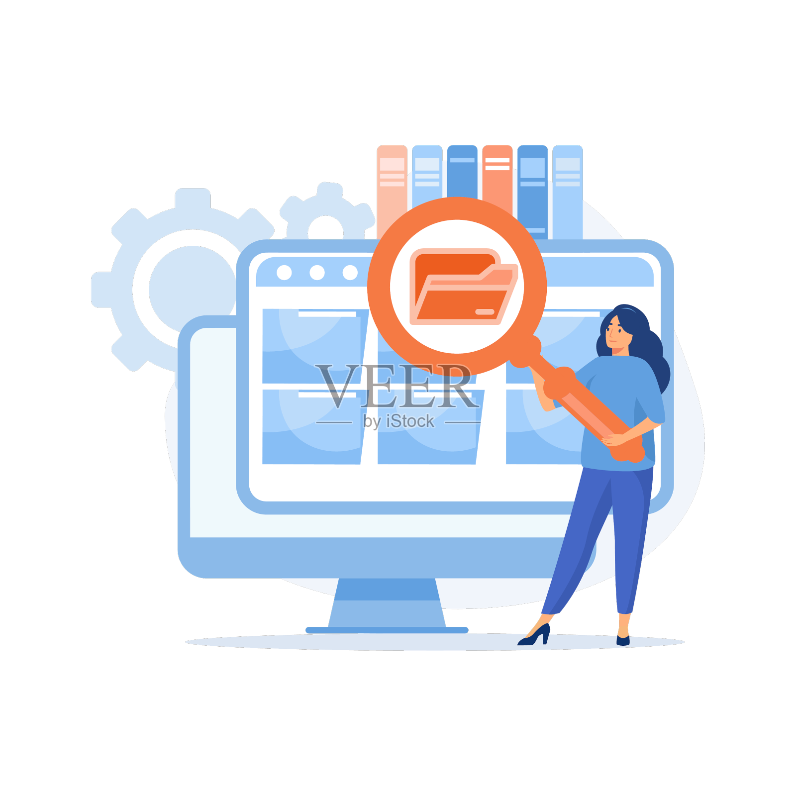 文件管理和数据存储员工搜索设计元素图片