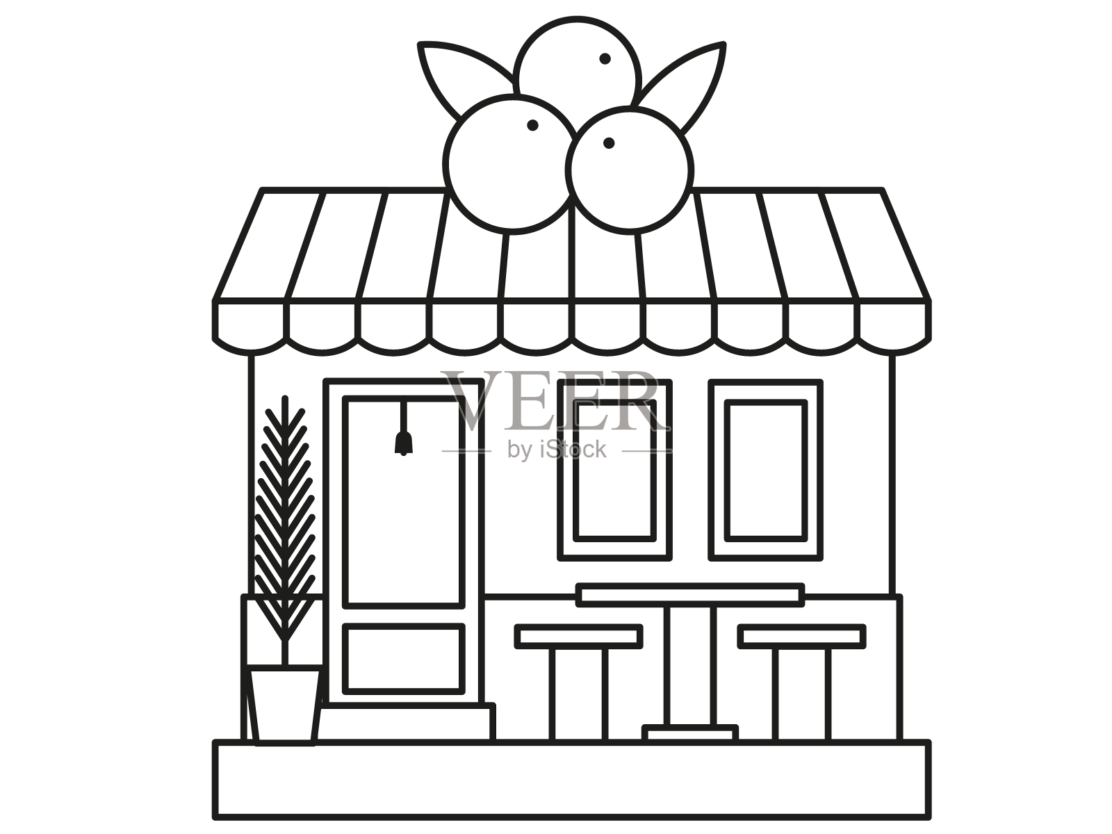 巴西莓店房子简单图标设计元素图片