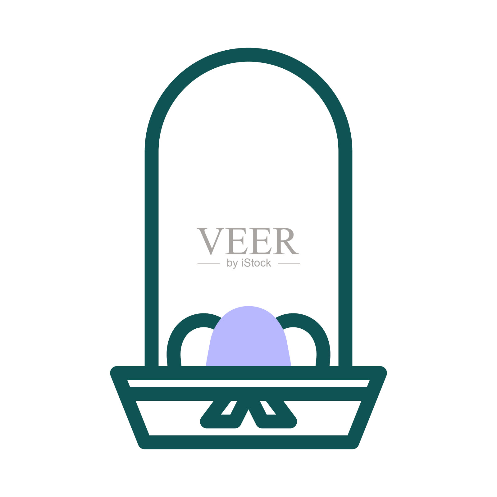 桶蛋图标双色绿紫色插画图片素材