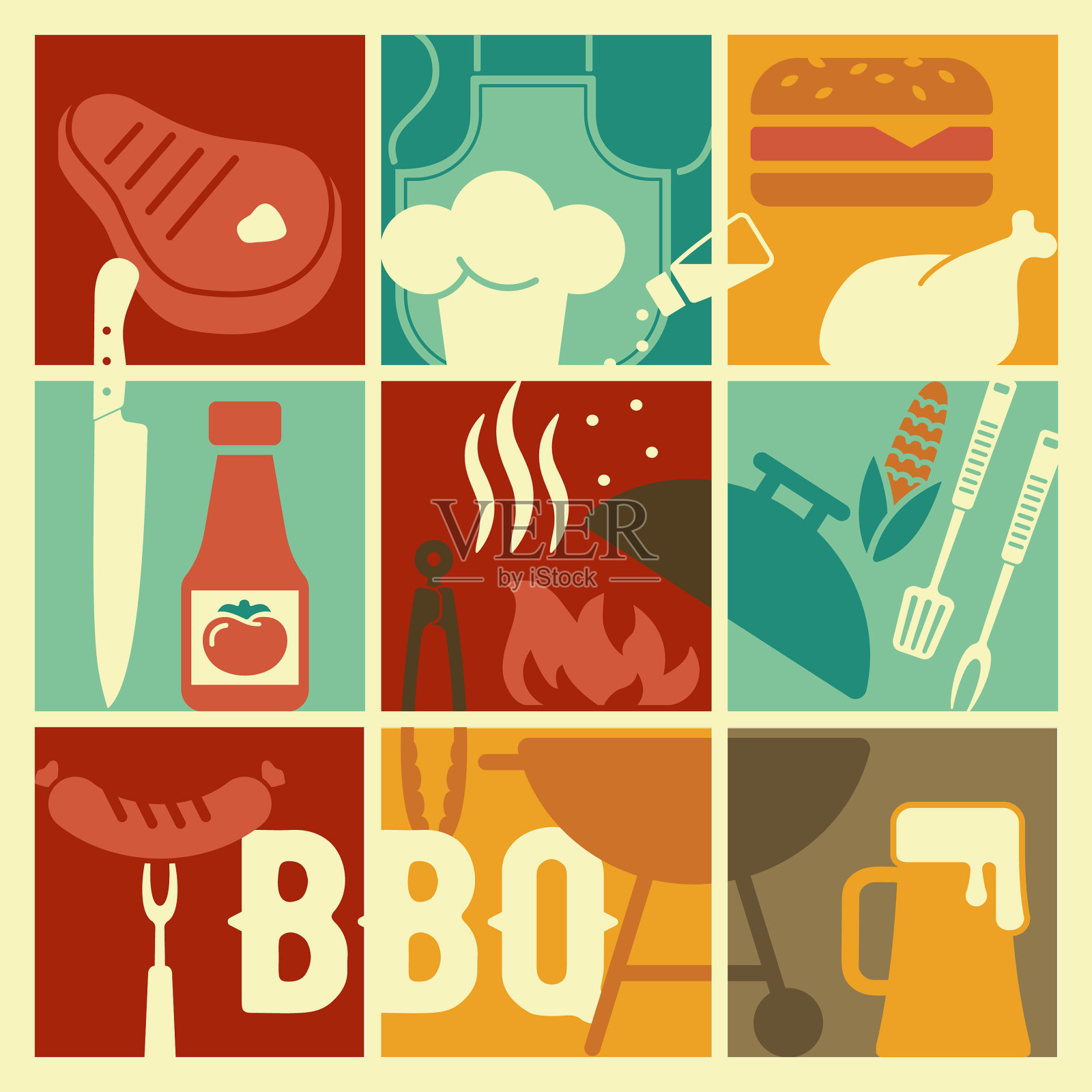 广场构图以徒步旅行为主题插画图片素材