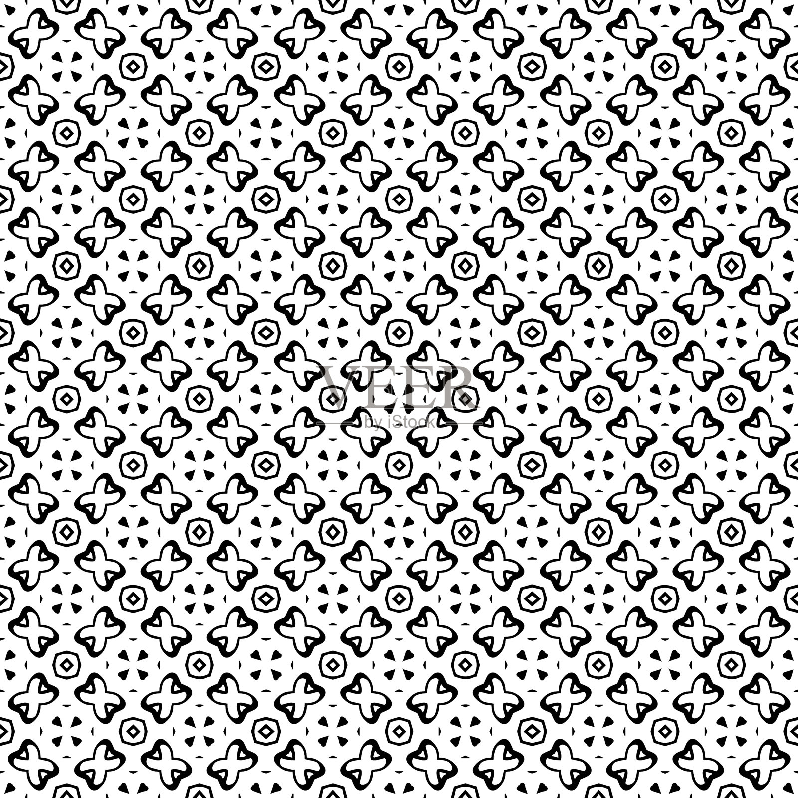 黑白无缝图案纹理插画图片素材