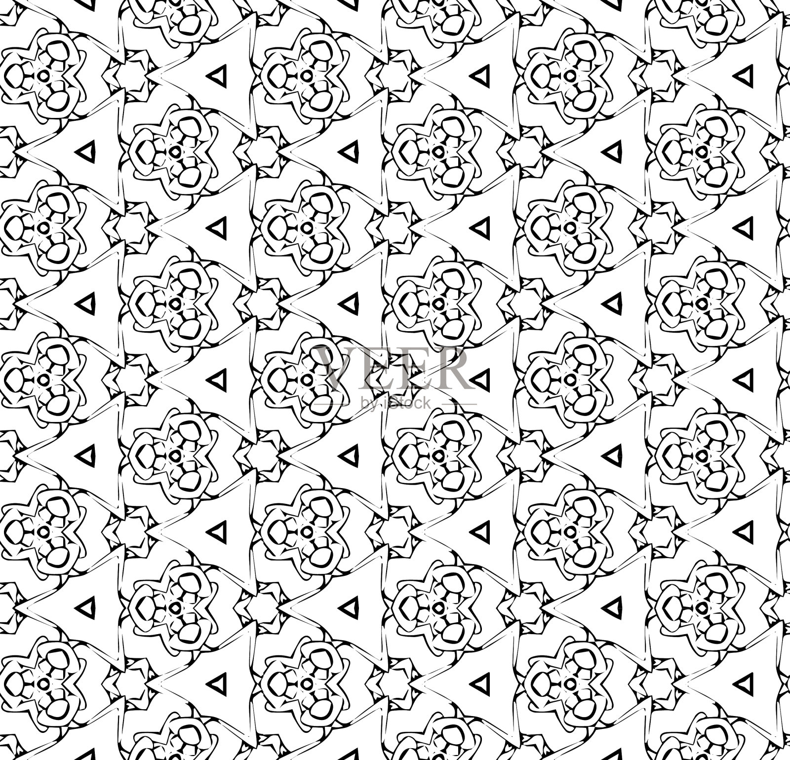 黑白无缝抽象图案插画图片素材