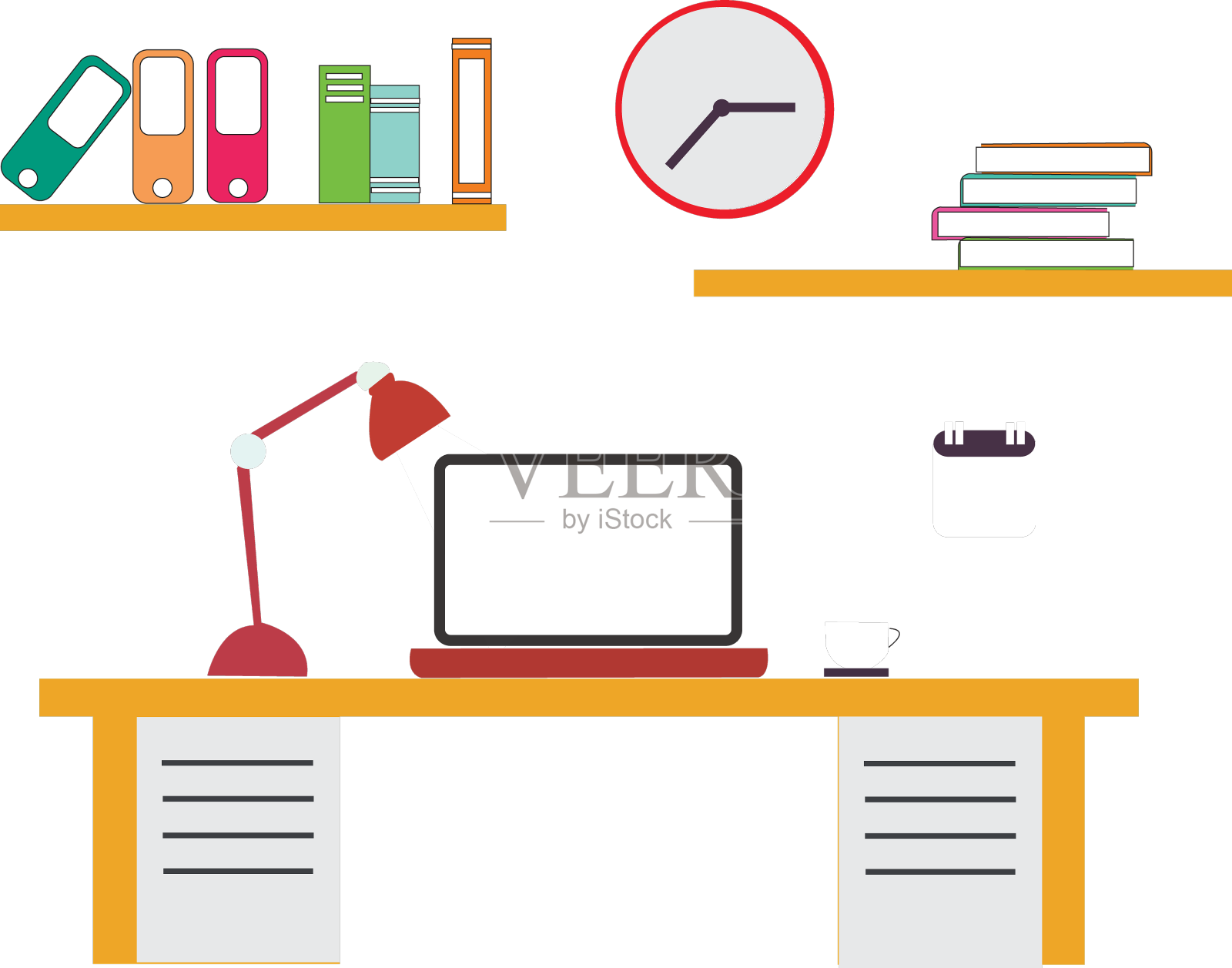 有电脑的工作场所图像设计元素图片