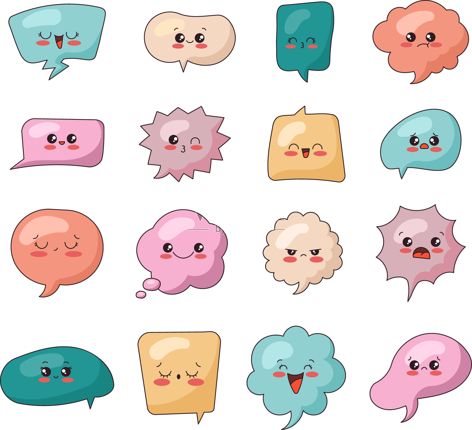 情感，言语泡沫，可爱的漫画人物设计元素图片