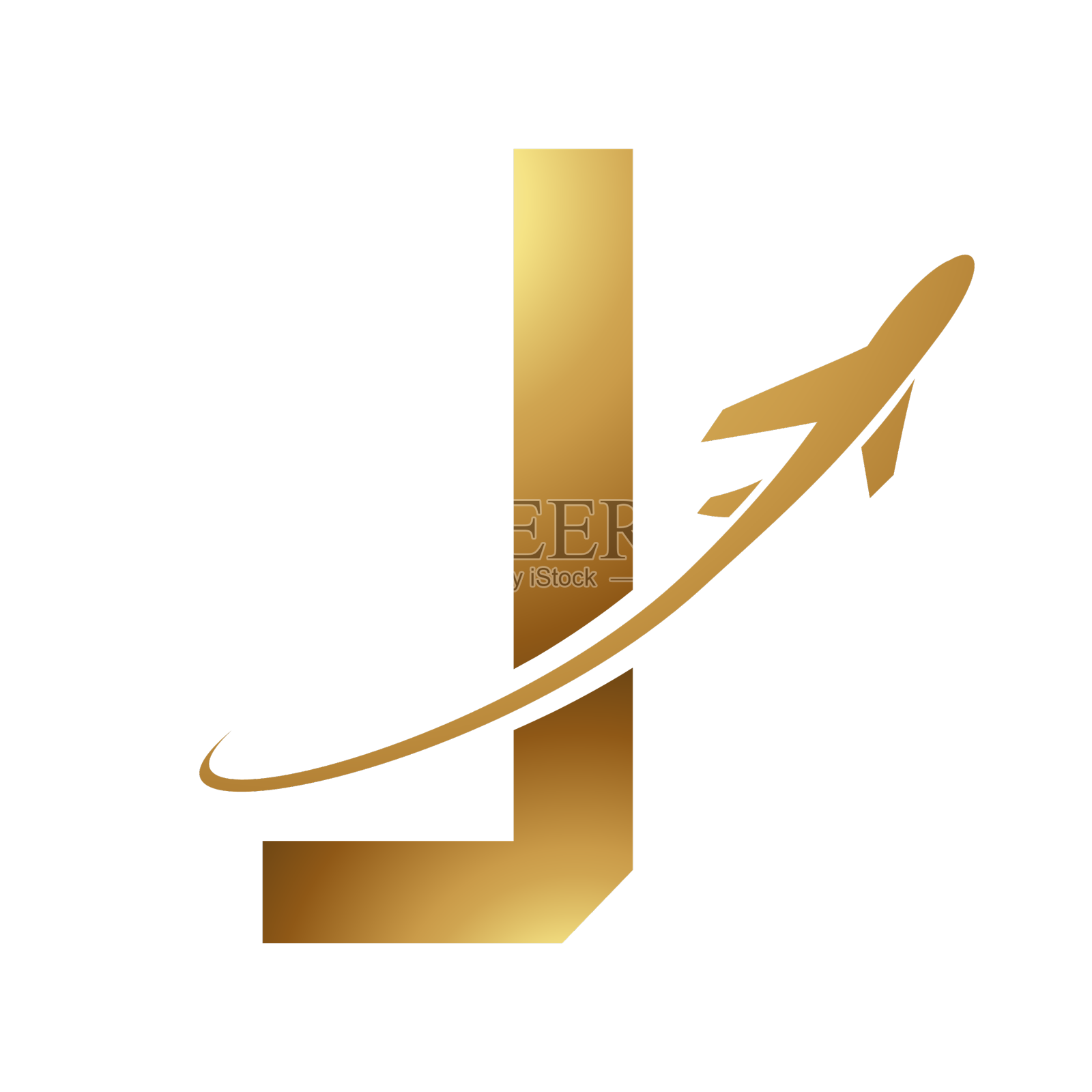 光滑的金色和黑色未来主义字母j图标设计元素图片