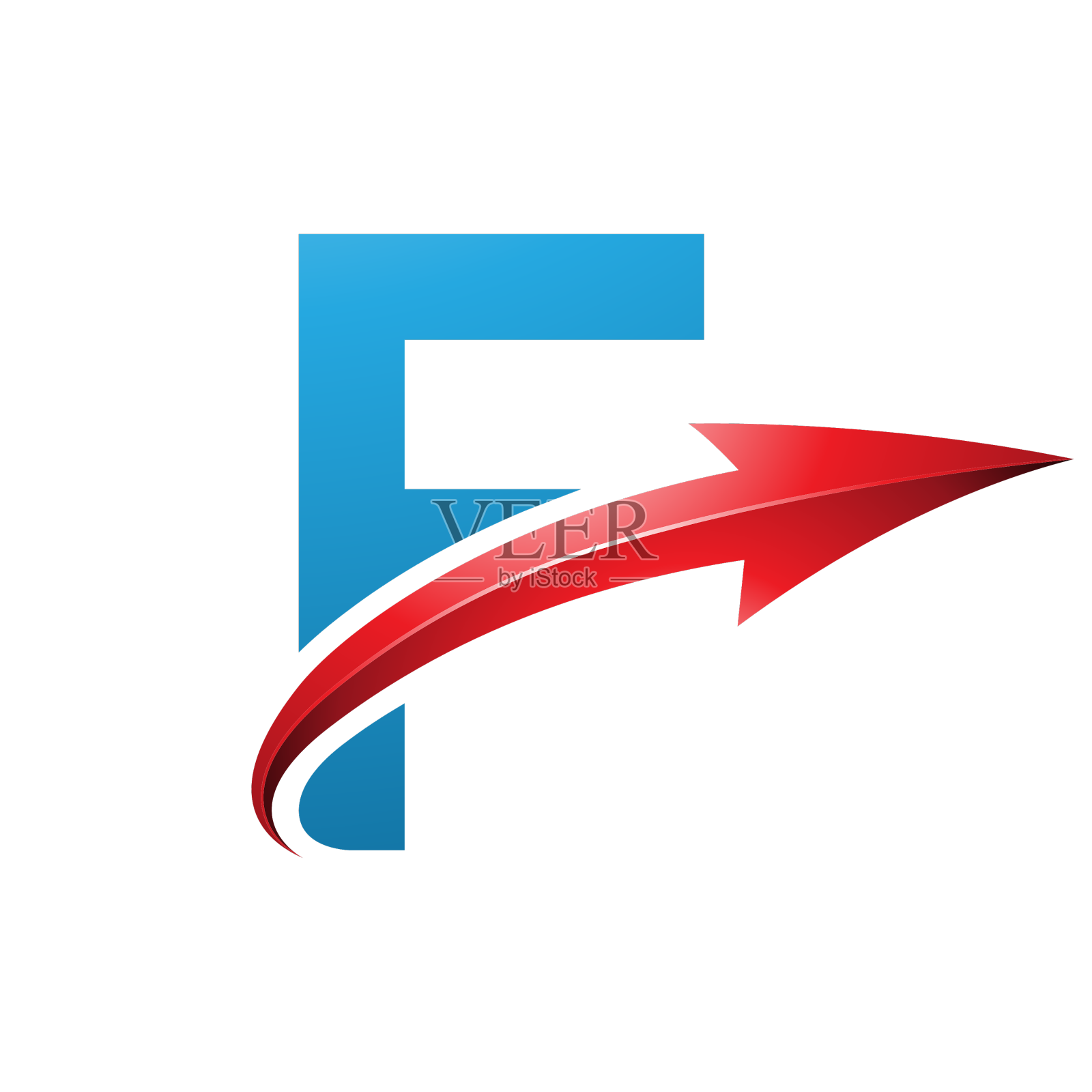 蓝色和红色大写字母f图标设计元素图片