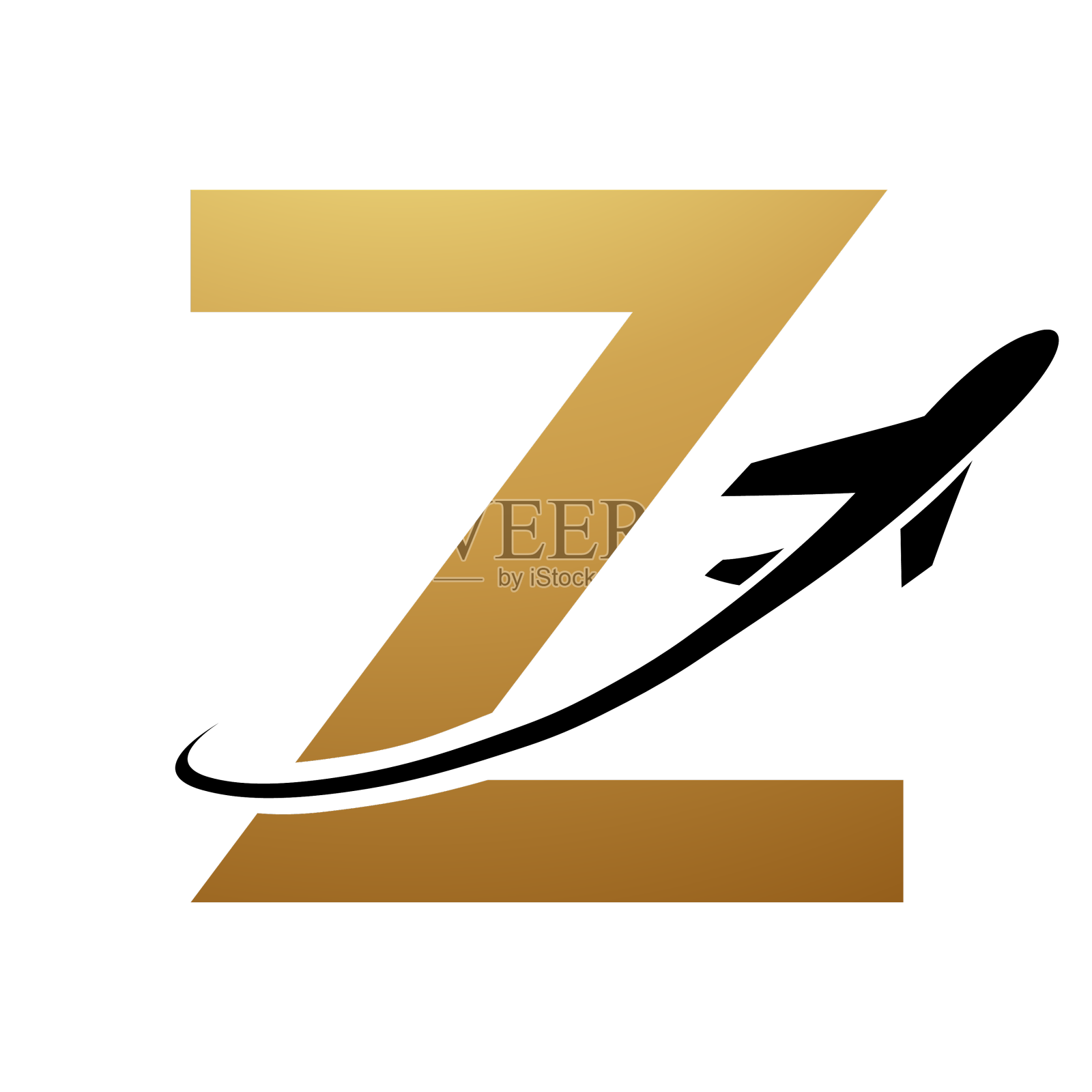 金色和黑色大写字母z图标与一个设计元素图片