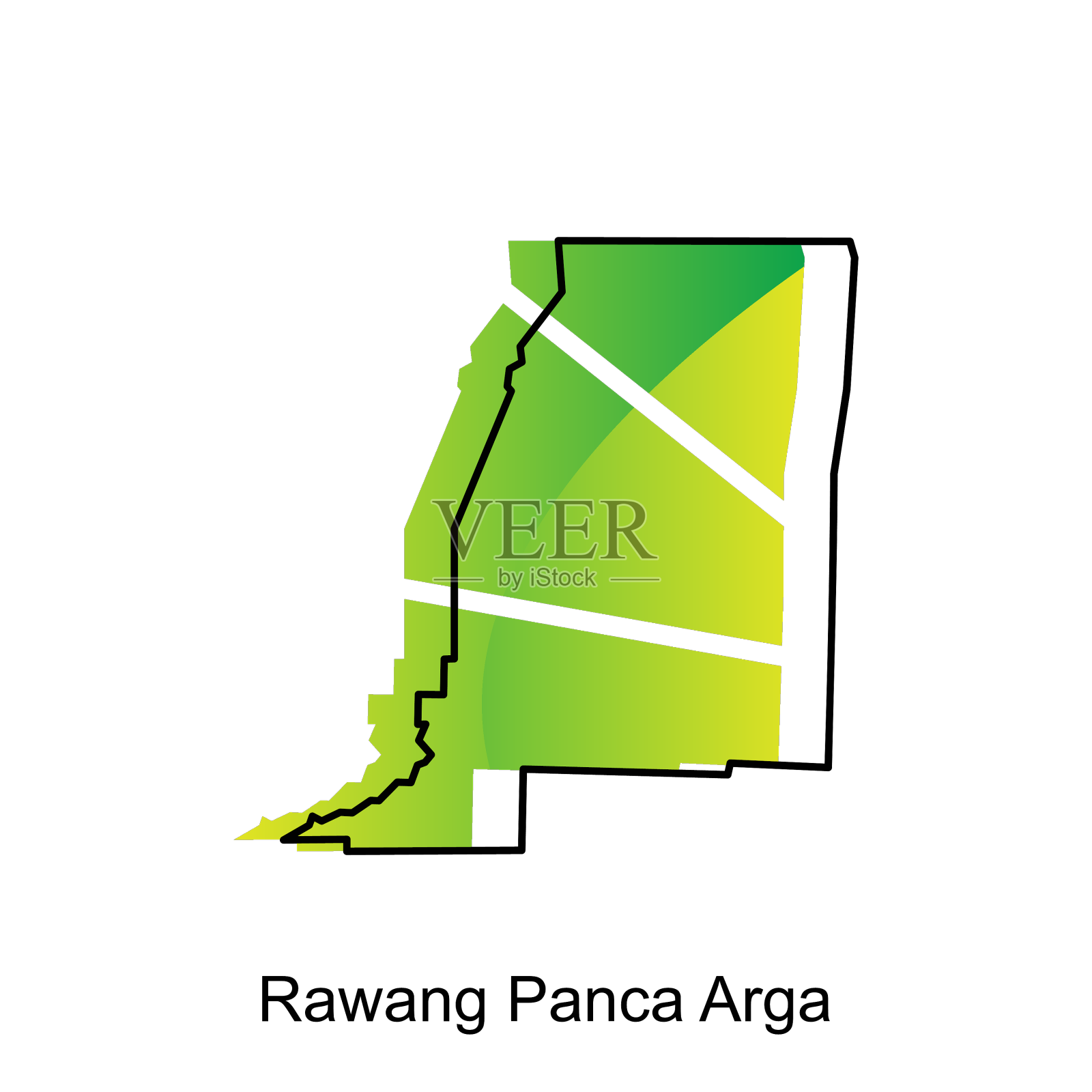 北苏门答腊岛的拉旺潘卡阿尔加城市地图设计元素图片