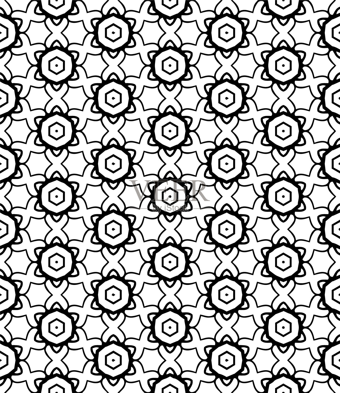 黑白无缝抽象图案插画图片素材
