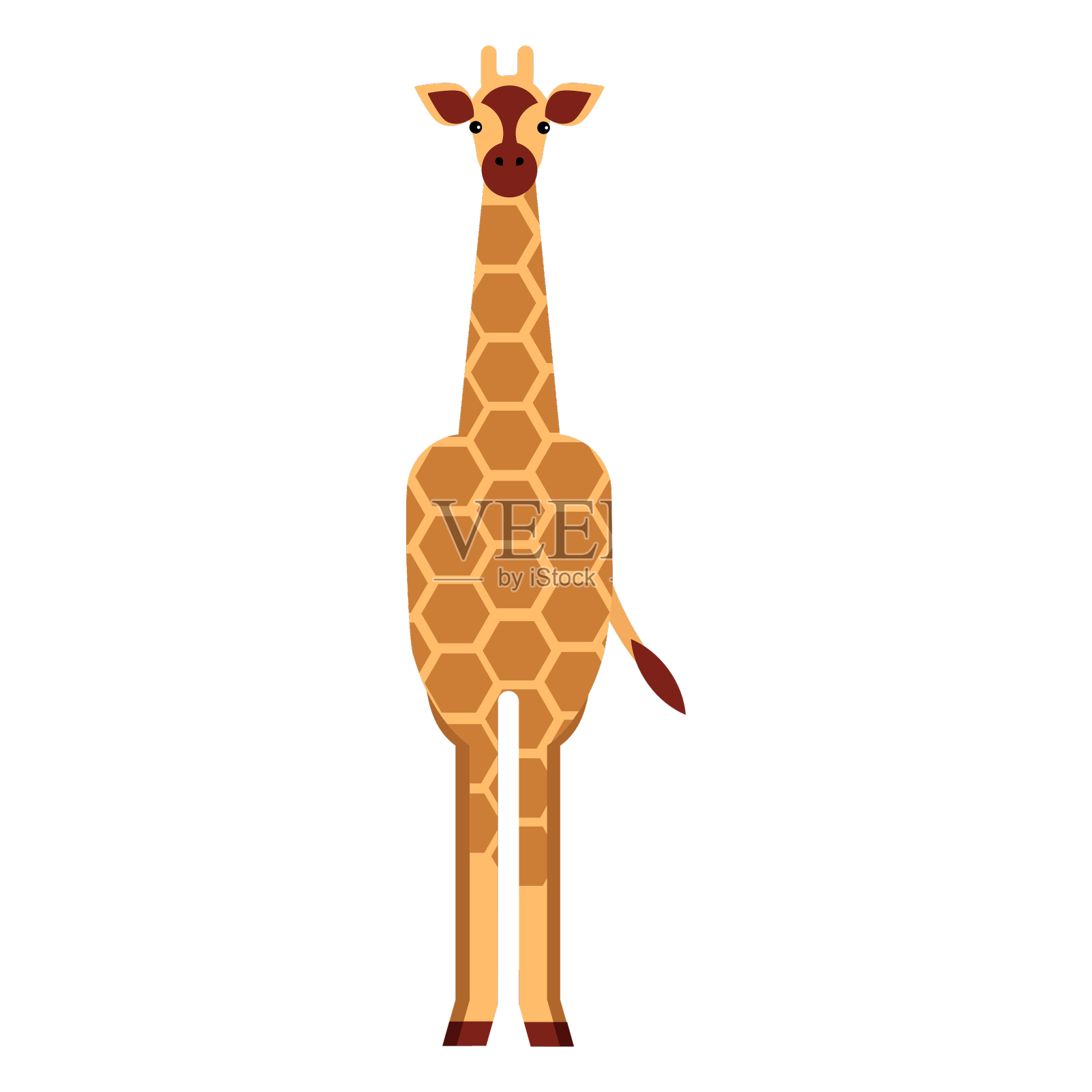 长颈鹿脖子上有斑点，高而长，小骨平而圆设计元素图片