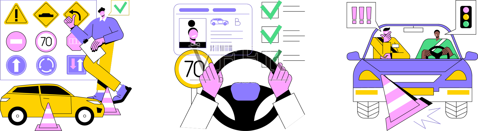 驾校抽象概念设计元素图片