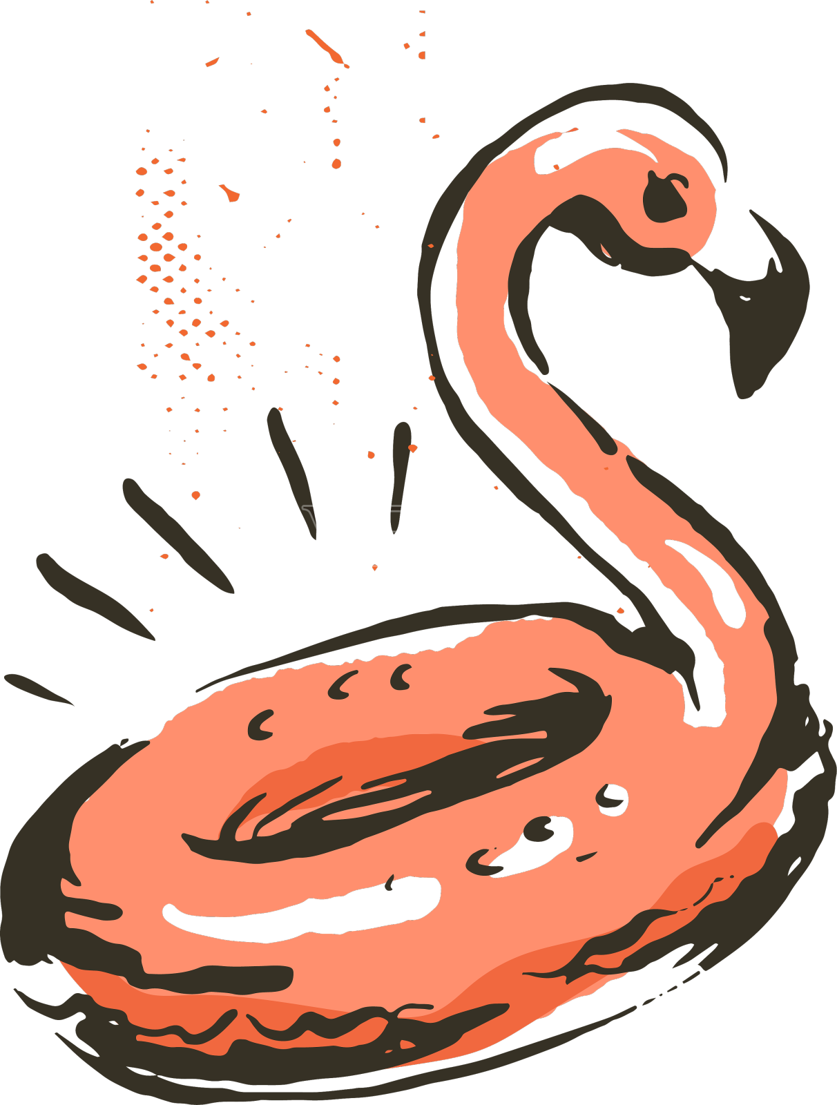 火烈鸟浮动设计元素图片