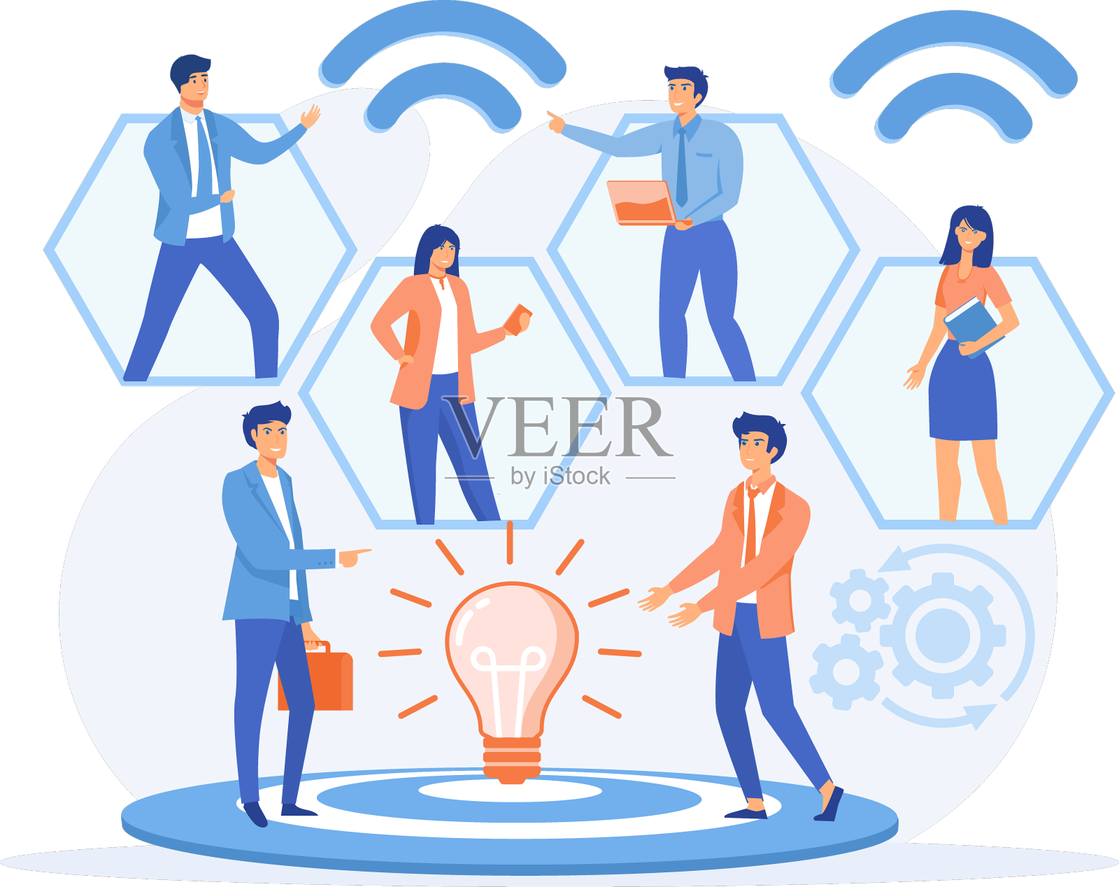 在线助理在网络上的工作推广设计元素图片