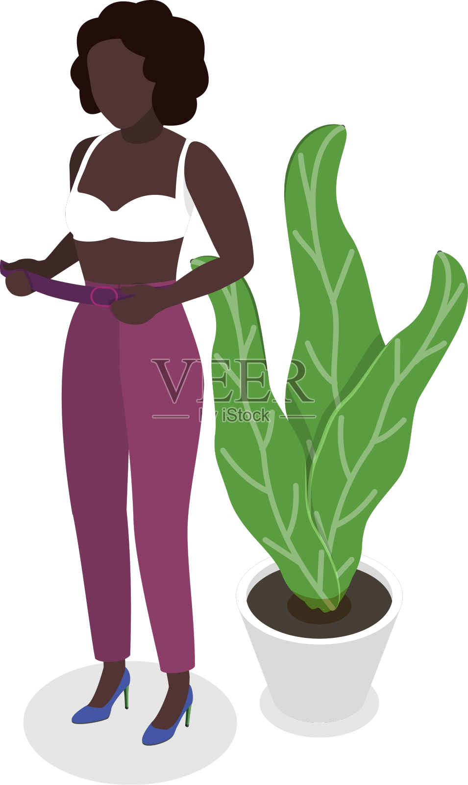 三维等距平面脱衣服的人设计元素图片