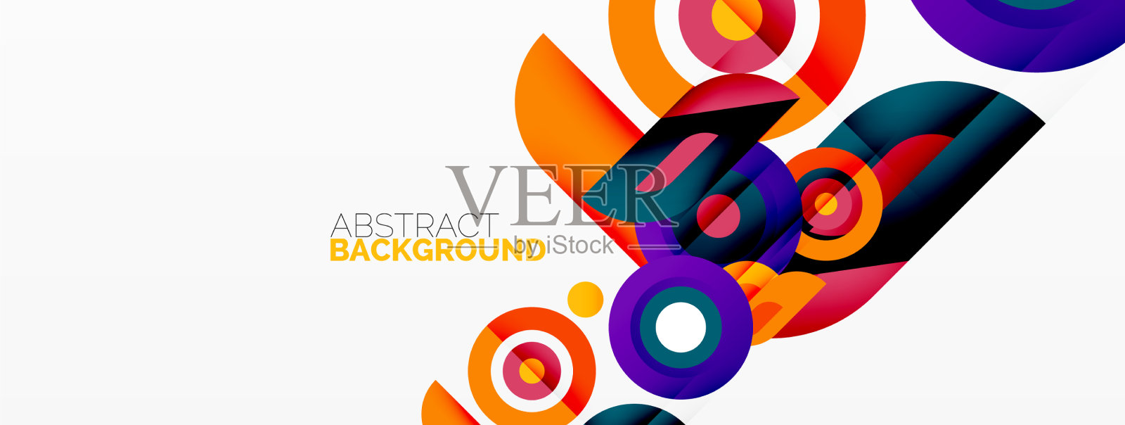 圆环和圆形几何抽象背景插画图片素材