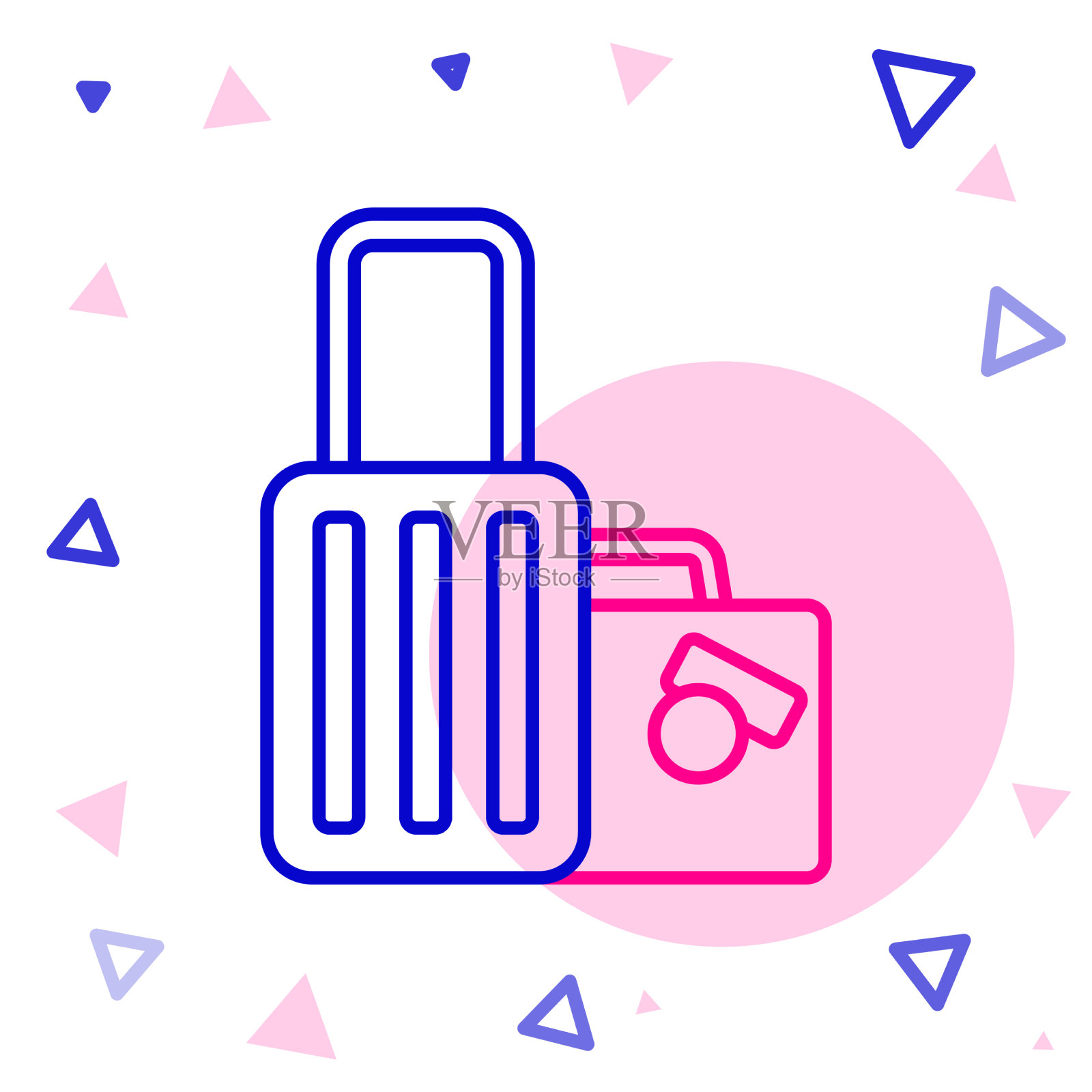 行旅行箱为旅游图标孤立在白色上插画图片素材